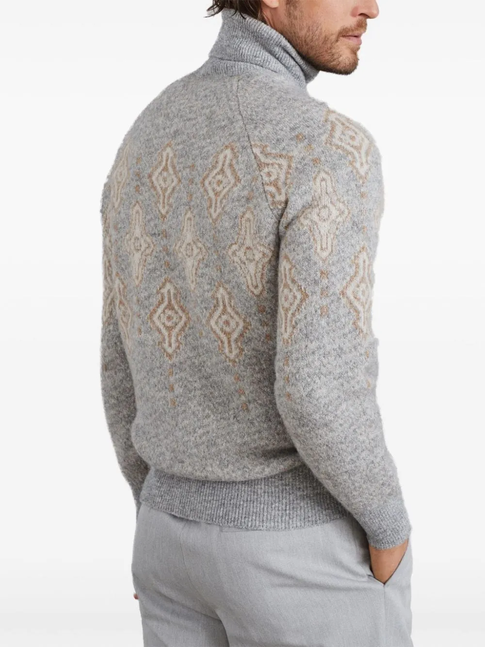 Brunello Cucinelli-Maglione con intarsi