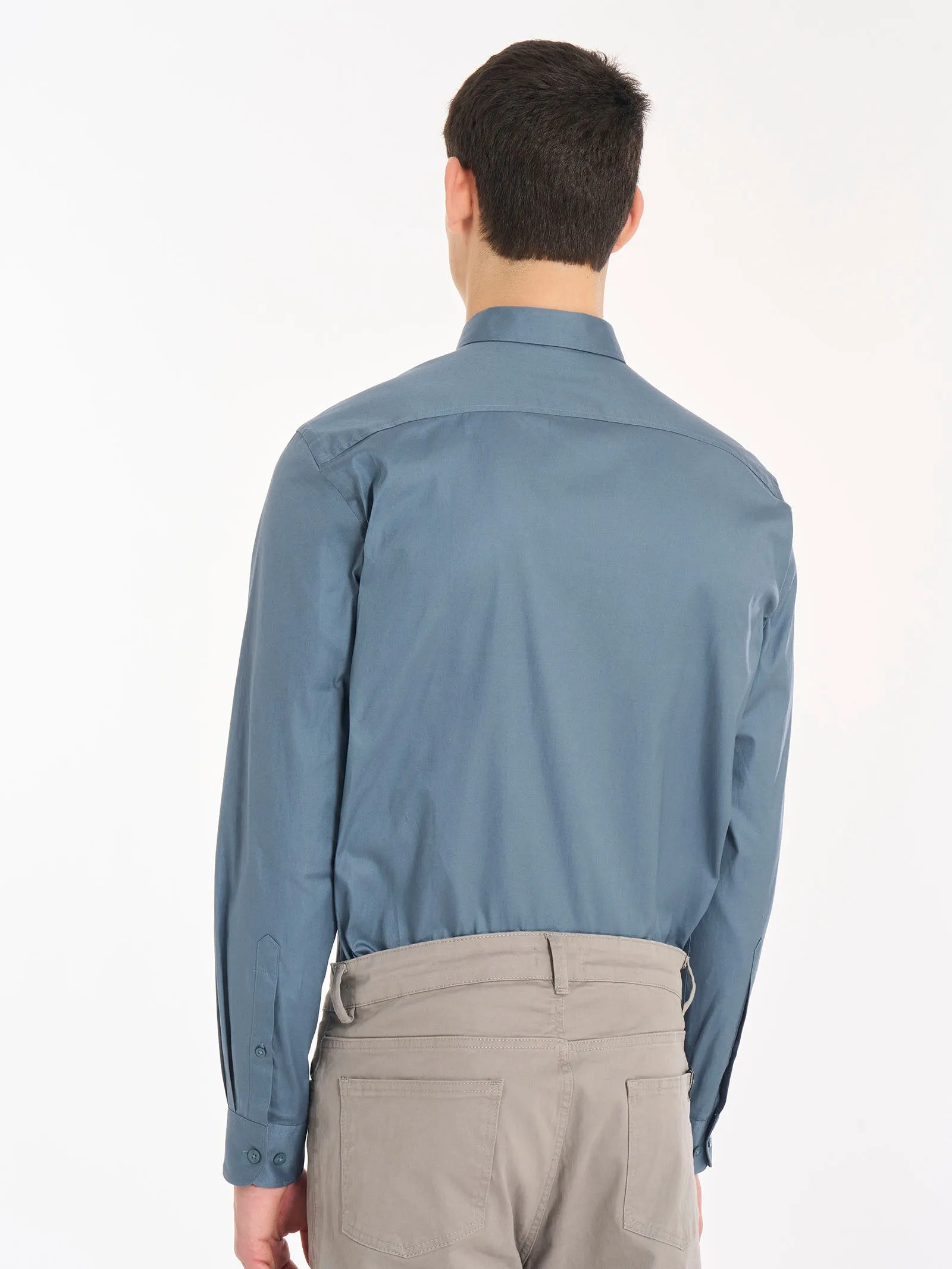 Camicia classica in popeline di cotone - Bianco