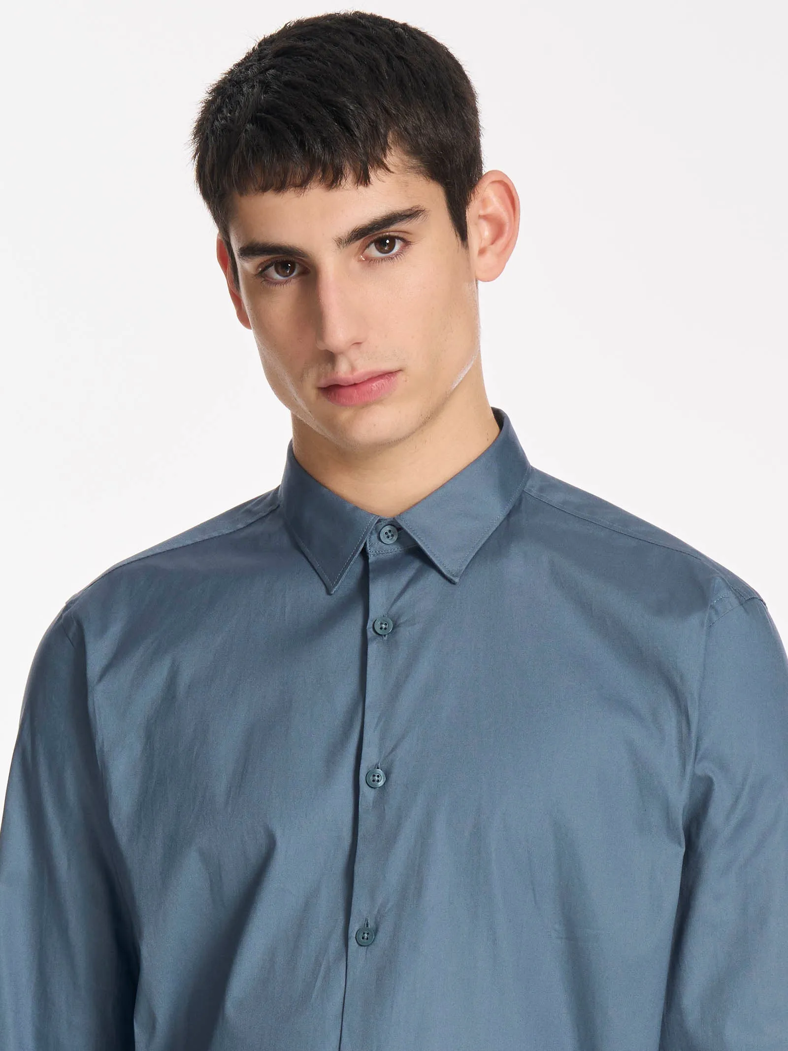 Camicia classica in popeline di cotone - Bianco