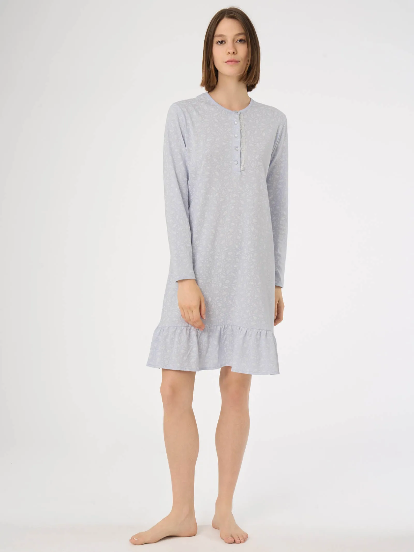 Camicia da notte a serafino in Jersey di cotone - Fant.Gioiello