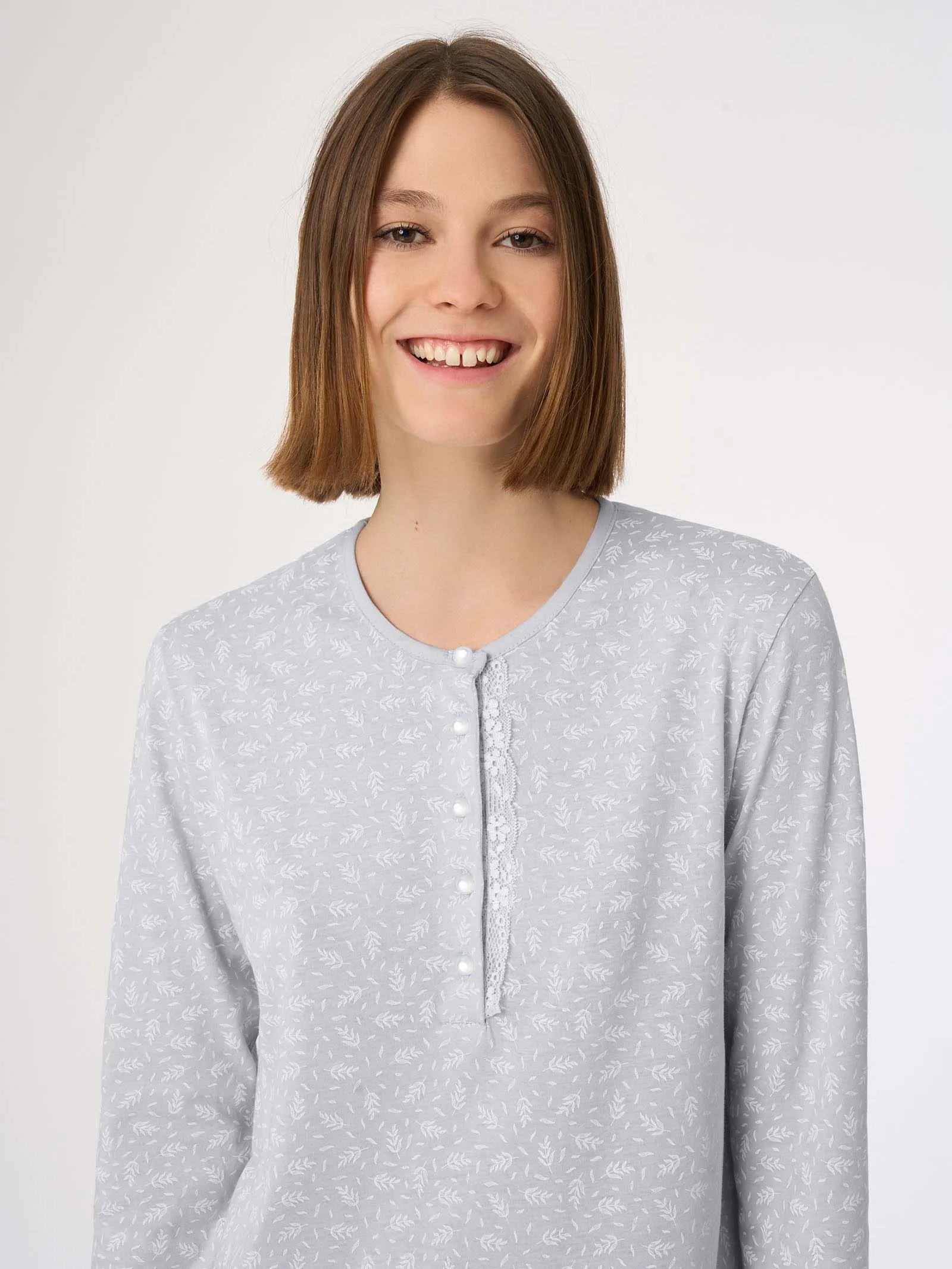 Camicia da notte a serafino in Jersey di cotone - Fant.Gioiello