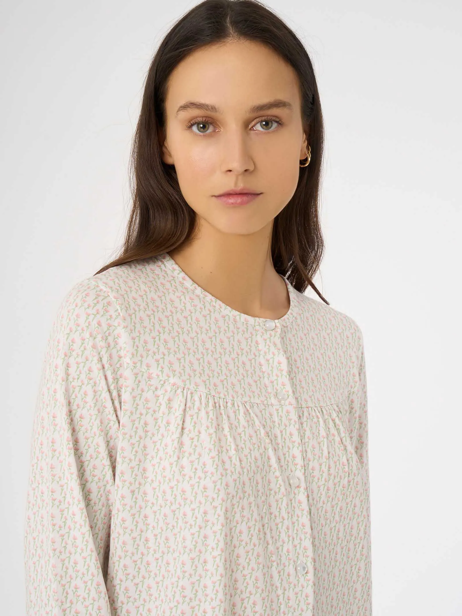 Camicia da notte aperta in Jersey di cotone - Fant.Bianco