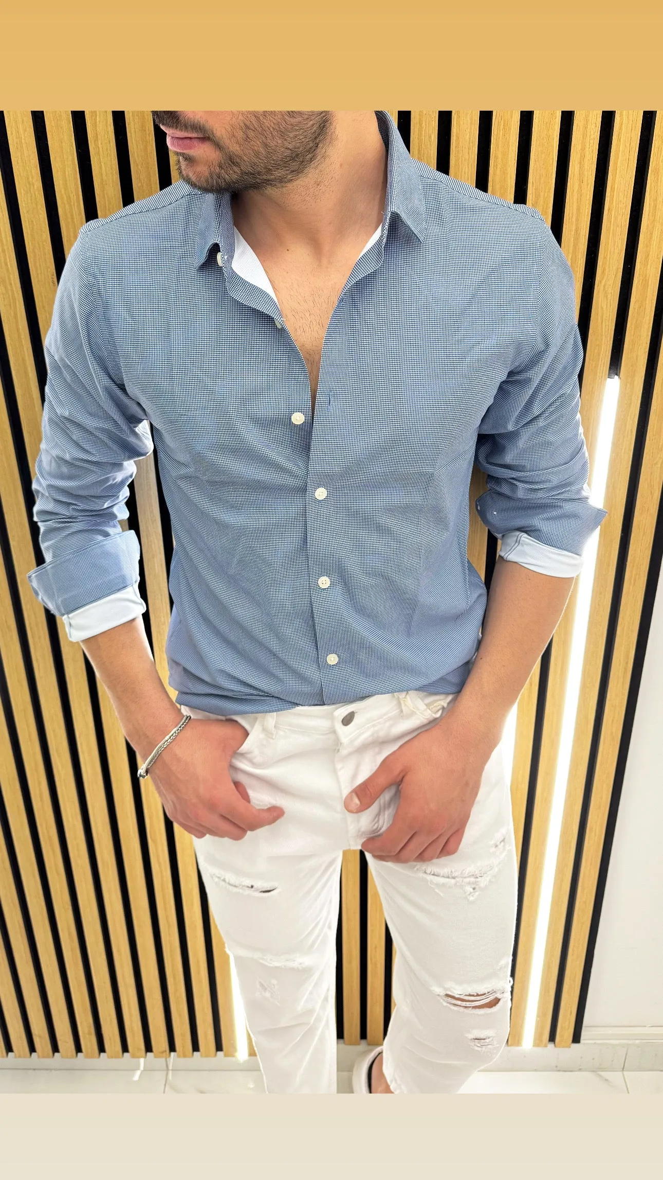 Camicia Quadrettini Slim Fit 7948
