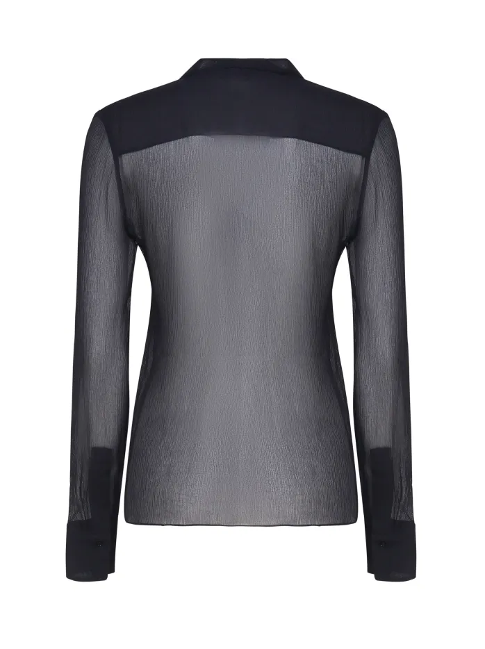 CAMICIA TRASPARENTE IN CREPON DI SETA