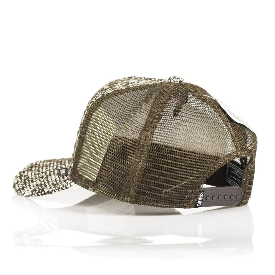 Cappellino Visiera Curva Uomo Thick Jute Hft Dark Brown/white/dark Brown