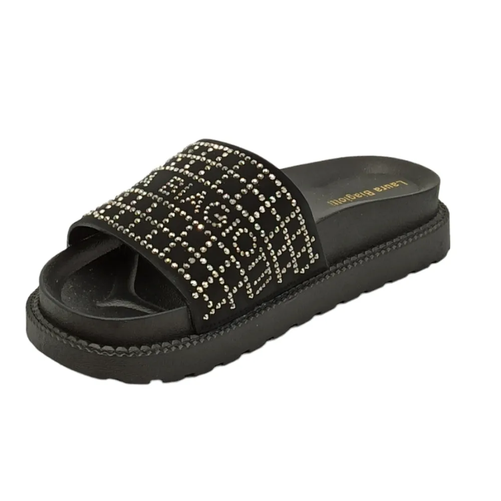 Ciabatta donna Laura Biagiotti 8180 nabuk black