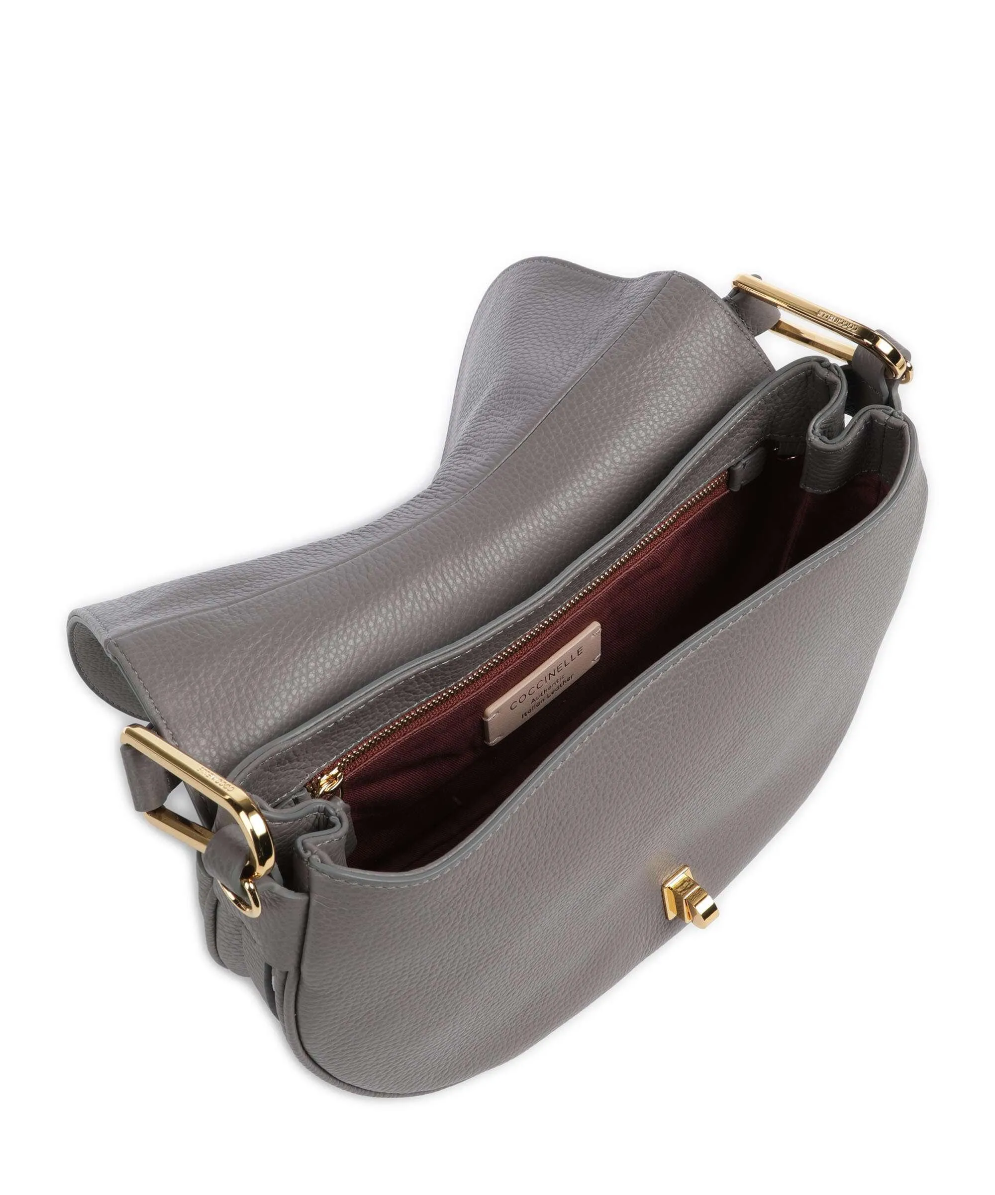  Coccinelle Magie Soft Borsa a spalla pelle di vacchetta grana grigio  