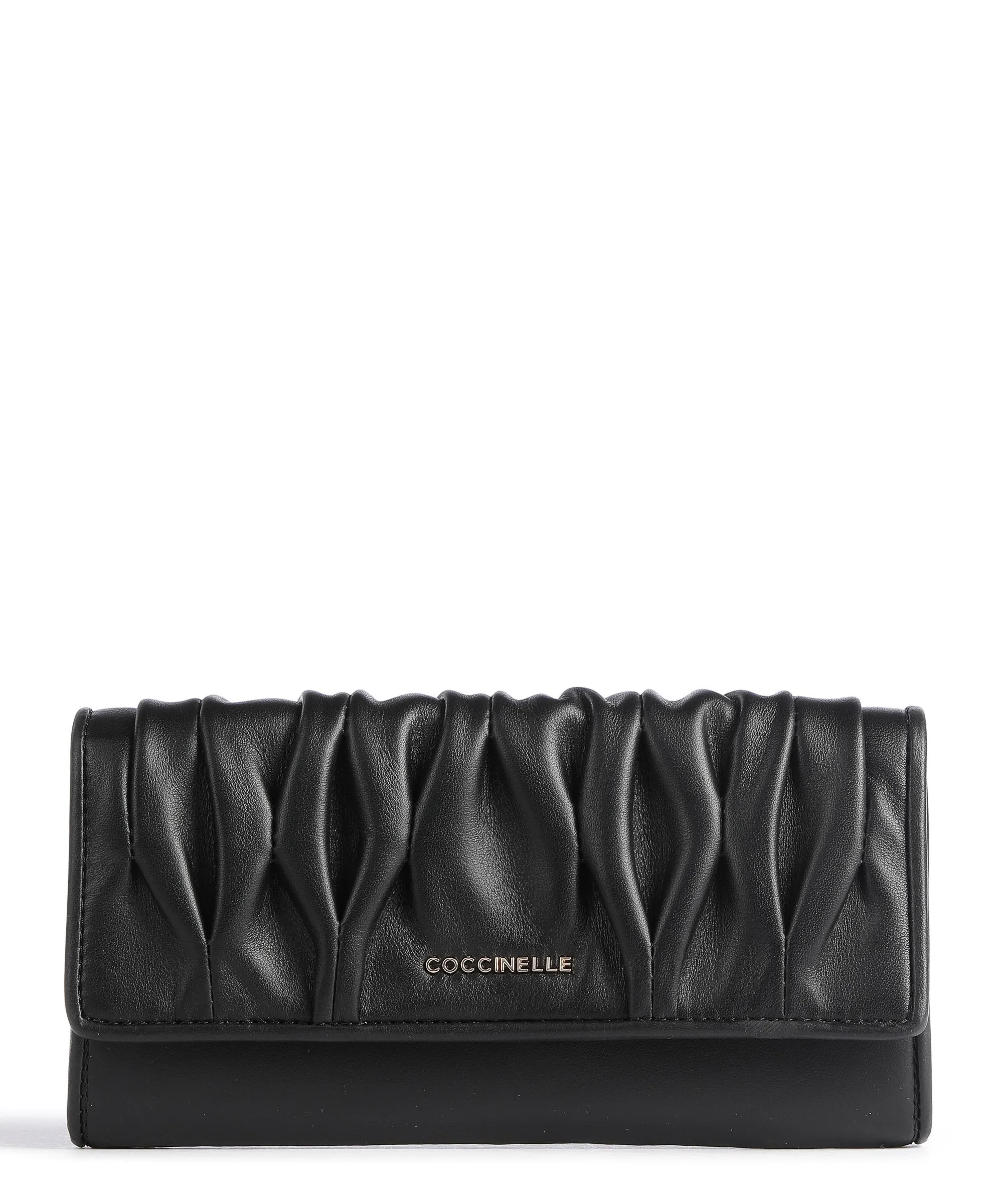  Coccinelle Metallic Goodie Portafoglio pelle a grana fine nero  