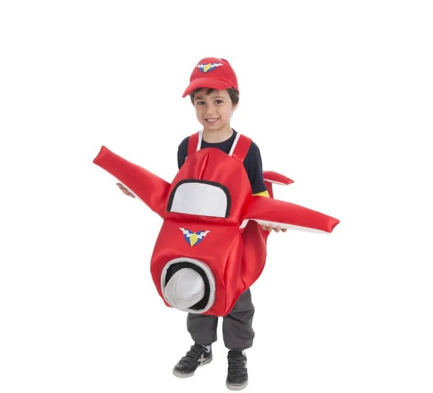 Costume da aeroplano rosso per bambini