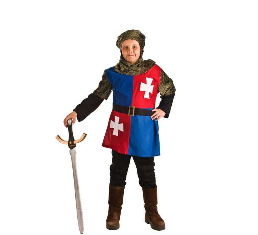 Costume da cavaliere medievale blu per bambino
