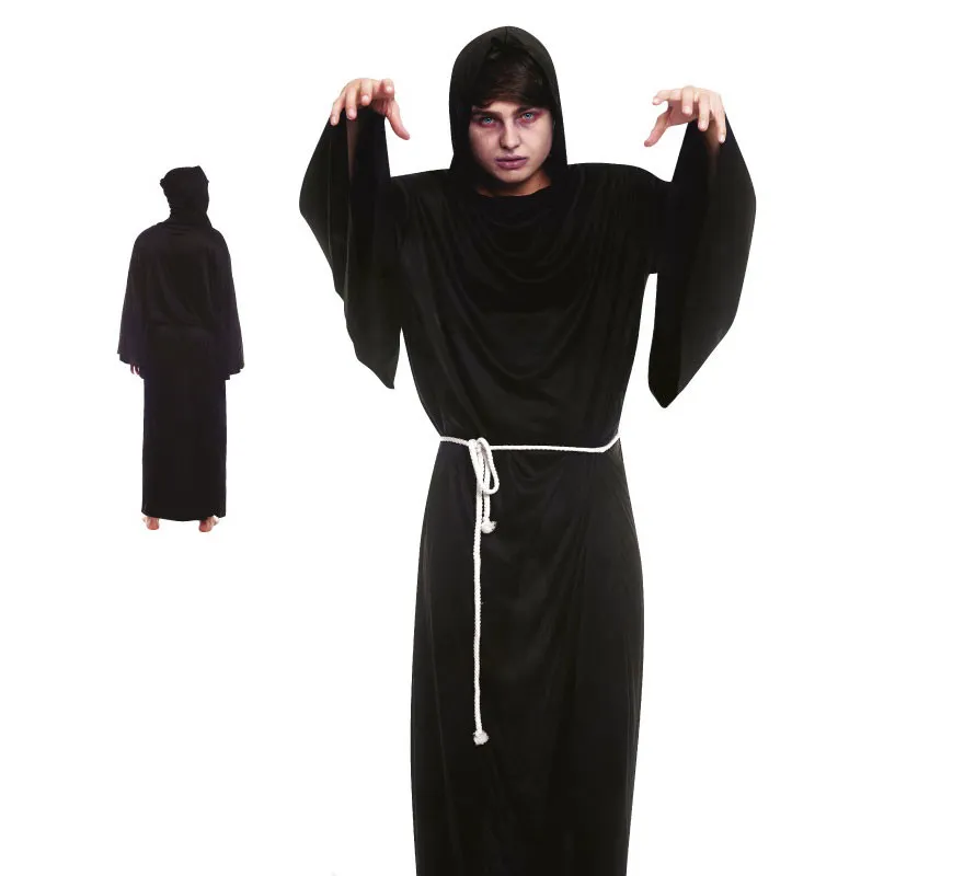 Costume da morto con tunica nera per uomo