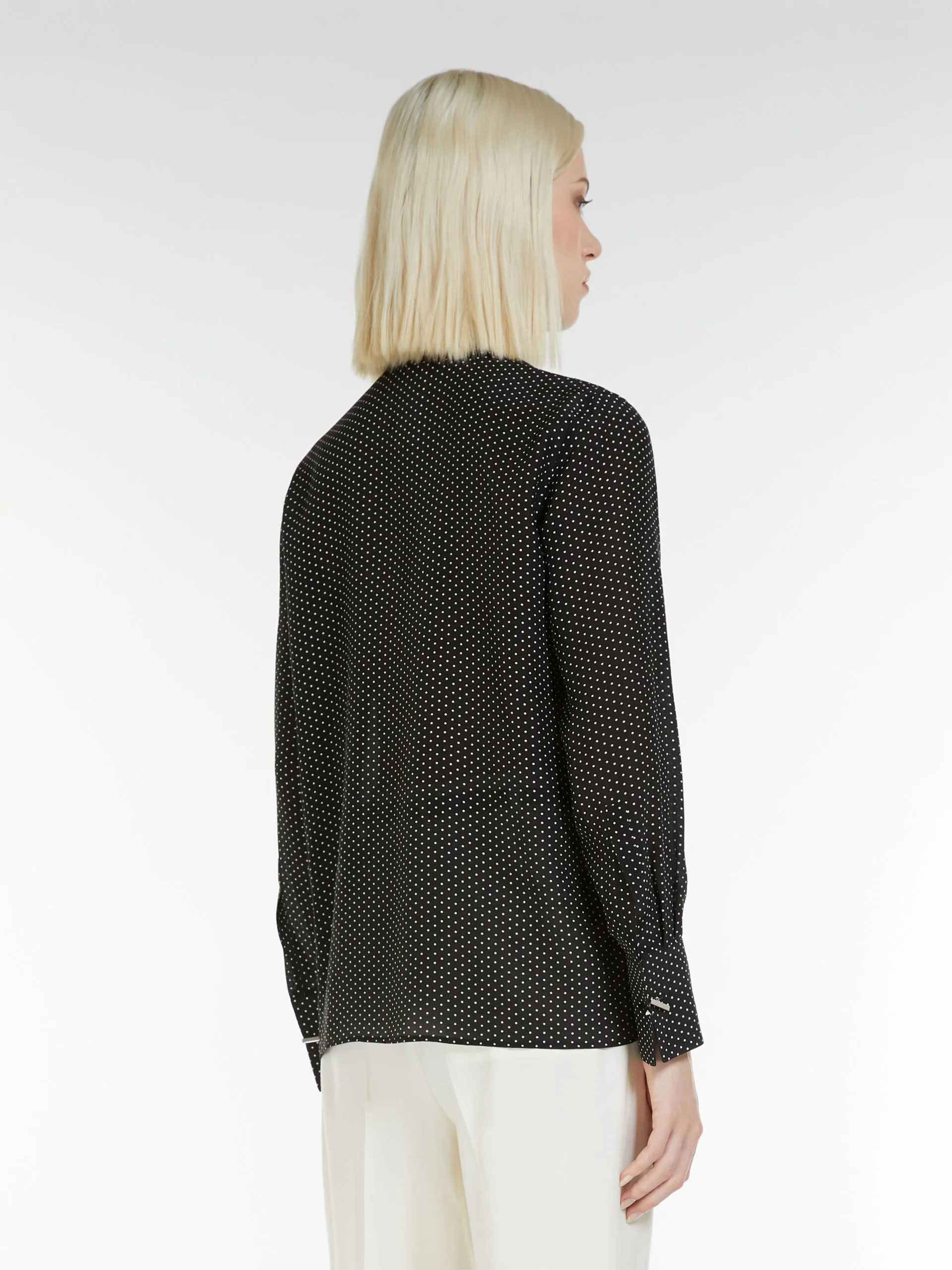 Crepe Shirt with Pattern / Black