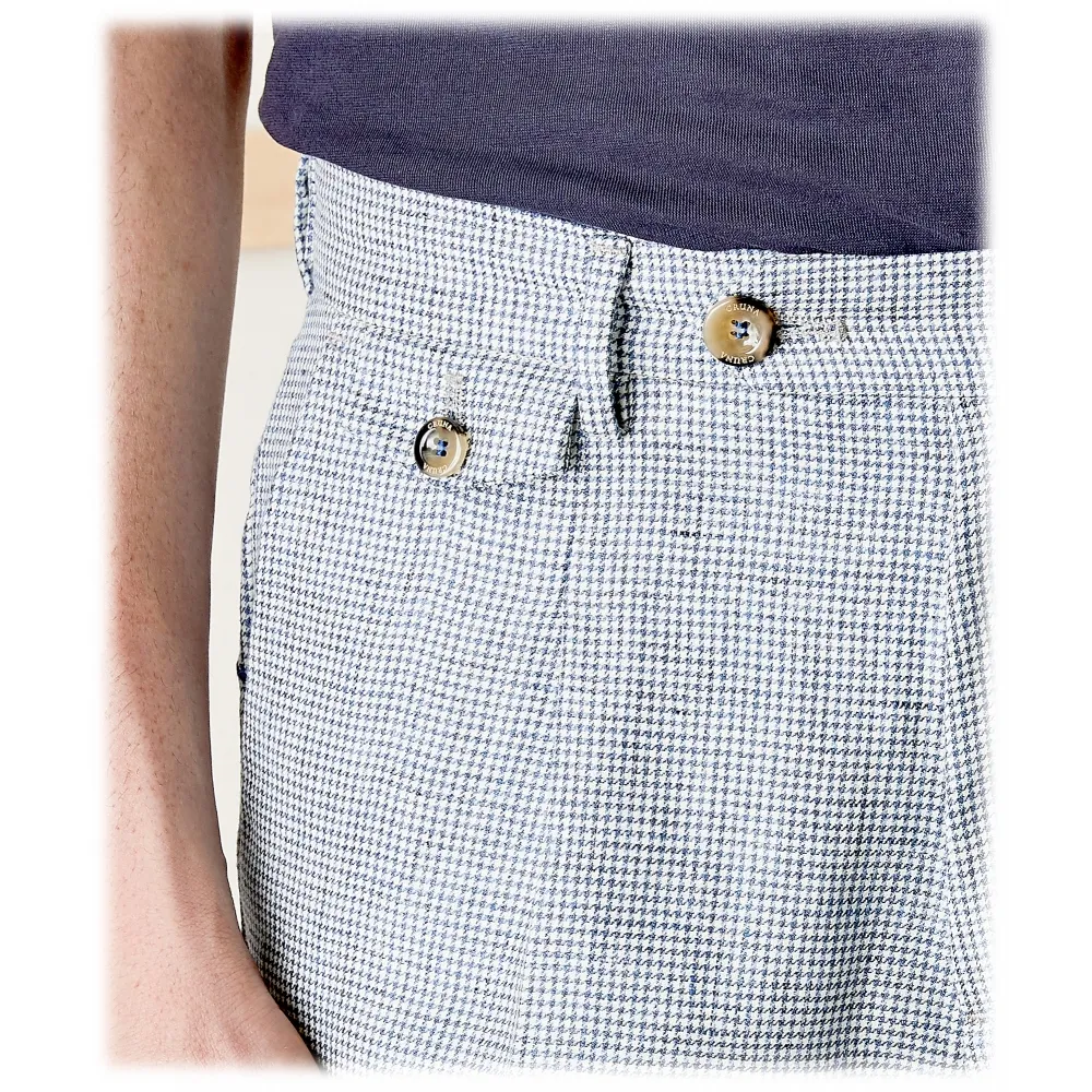 Cruna - Pantalone Raval in Lana e Lino - 557 - Avio - Handmade in Italy - Pantaloni di Alta Qualità Luxury