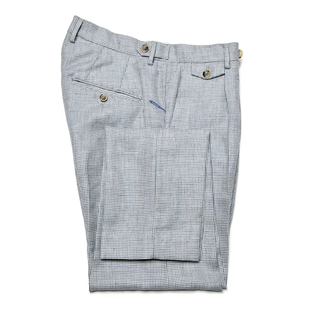 Cruna - Pantalone Raval in Lana e Lino - 557 - Avio - Handmade in Italy - Pantaloni di Alta Qualità Luxury