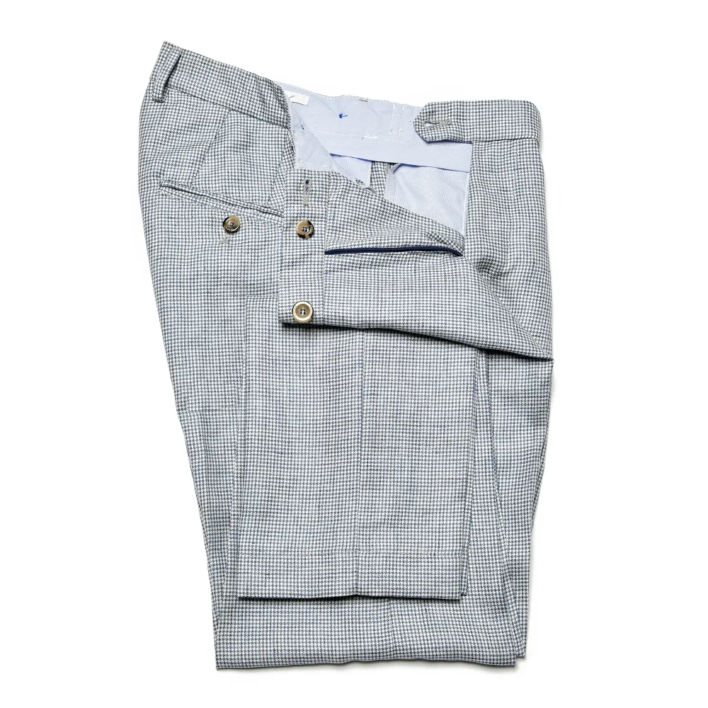 Cruna - Pantalone Raval in Lana e Lino - 557 - Avio - Handmade in Italy - Pantaloni di Alta Qualità Luxury