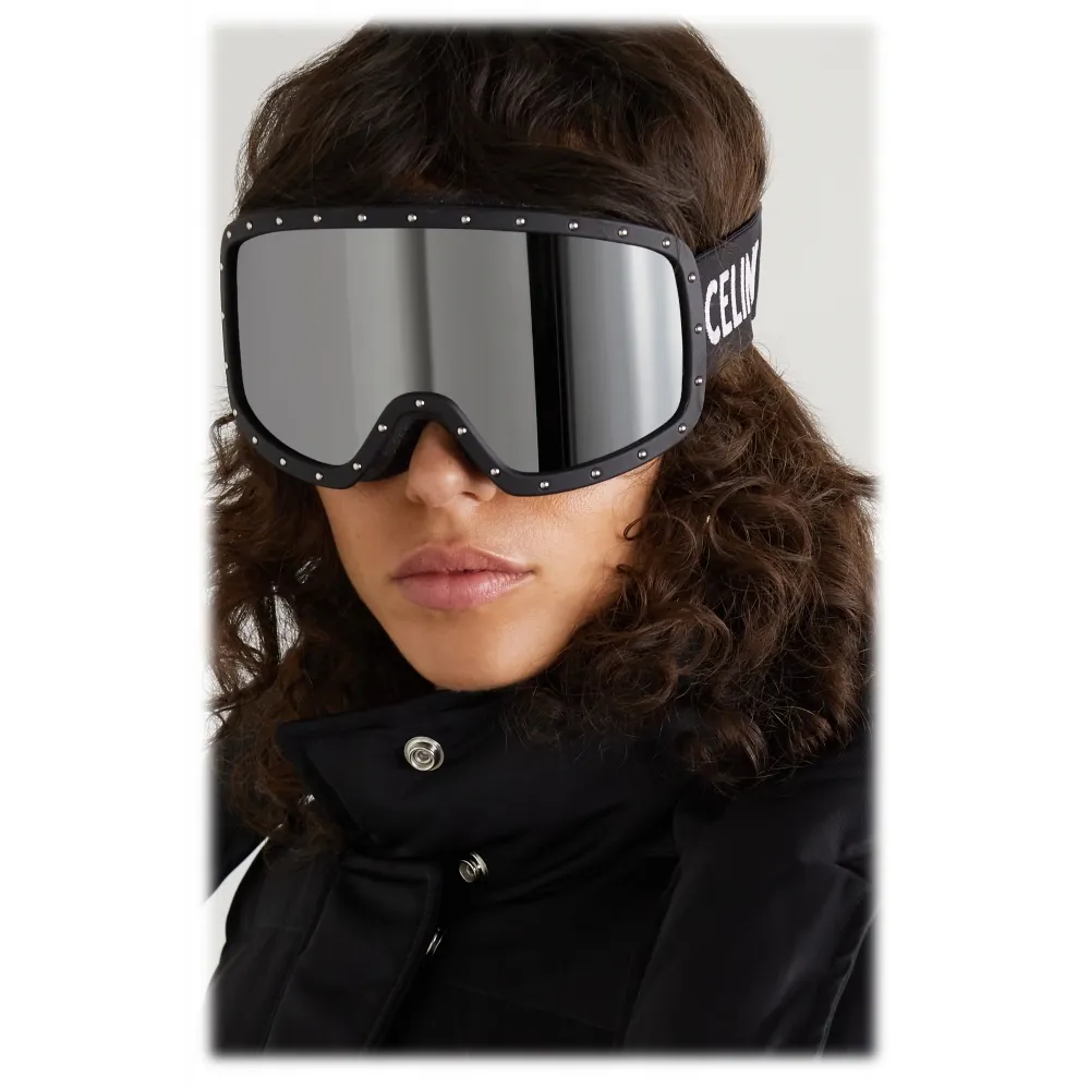Céline - Maschera da Sci Borchiata - Nera - Occhiali da Sole - Céline Eyewear