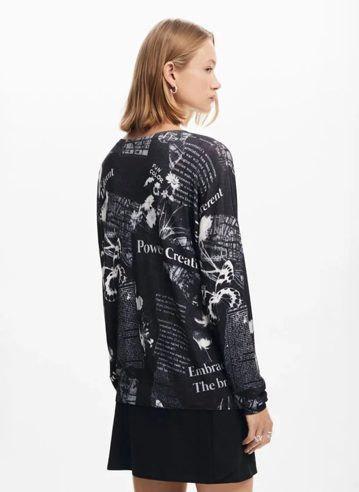  DESIGUAL   Maglione oversize in maglia stampata | Nero
