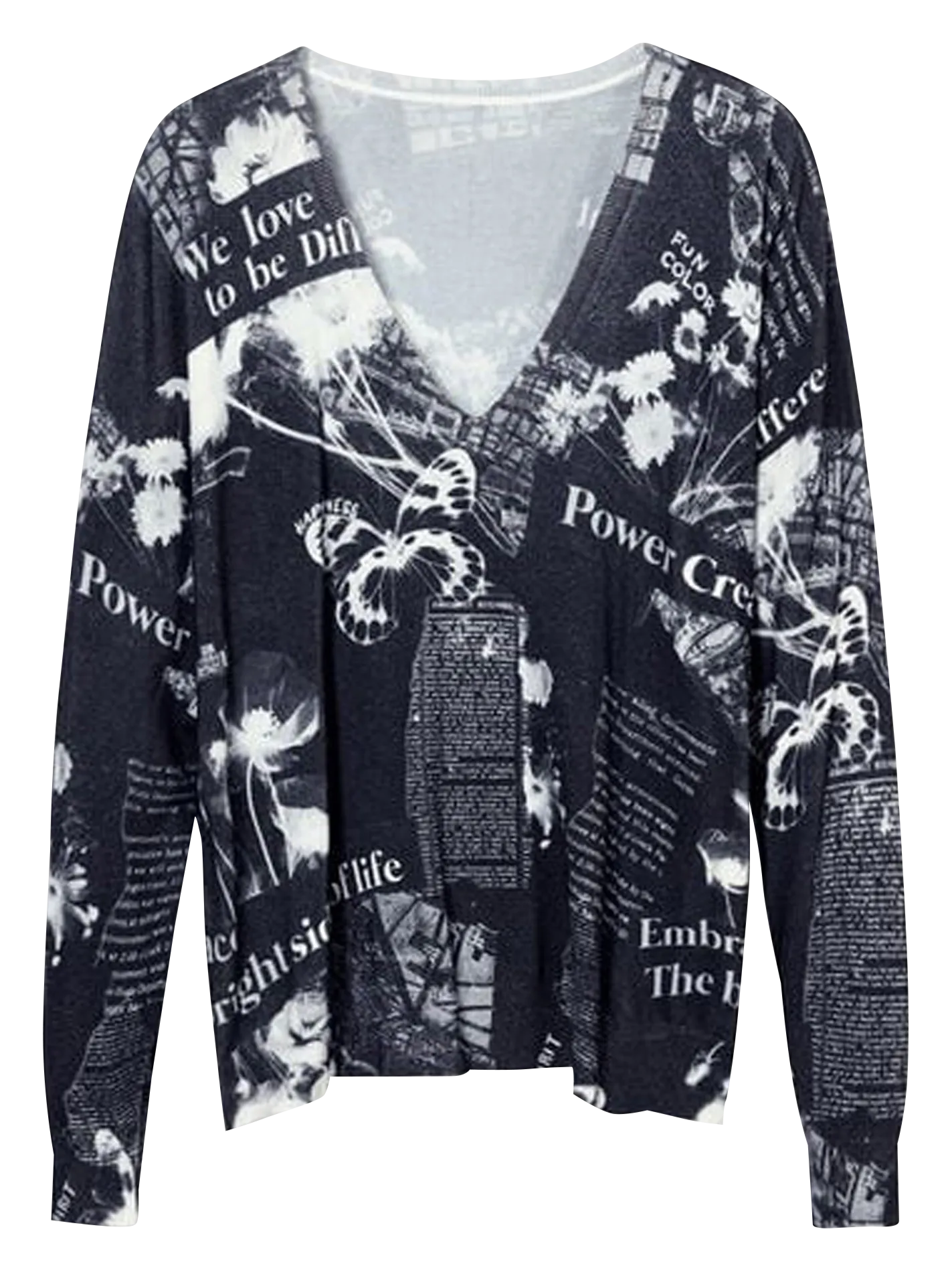  DESIGUAL   Maglione oversize in maglia stampata | Nero