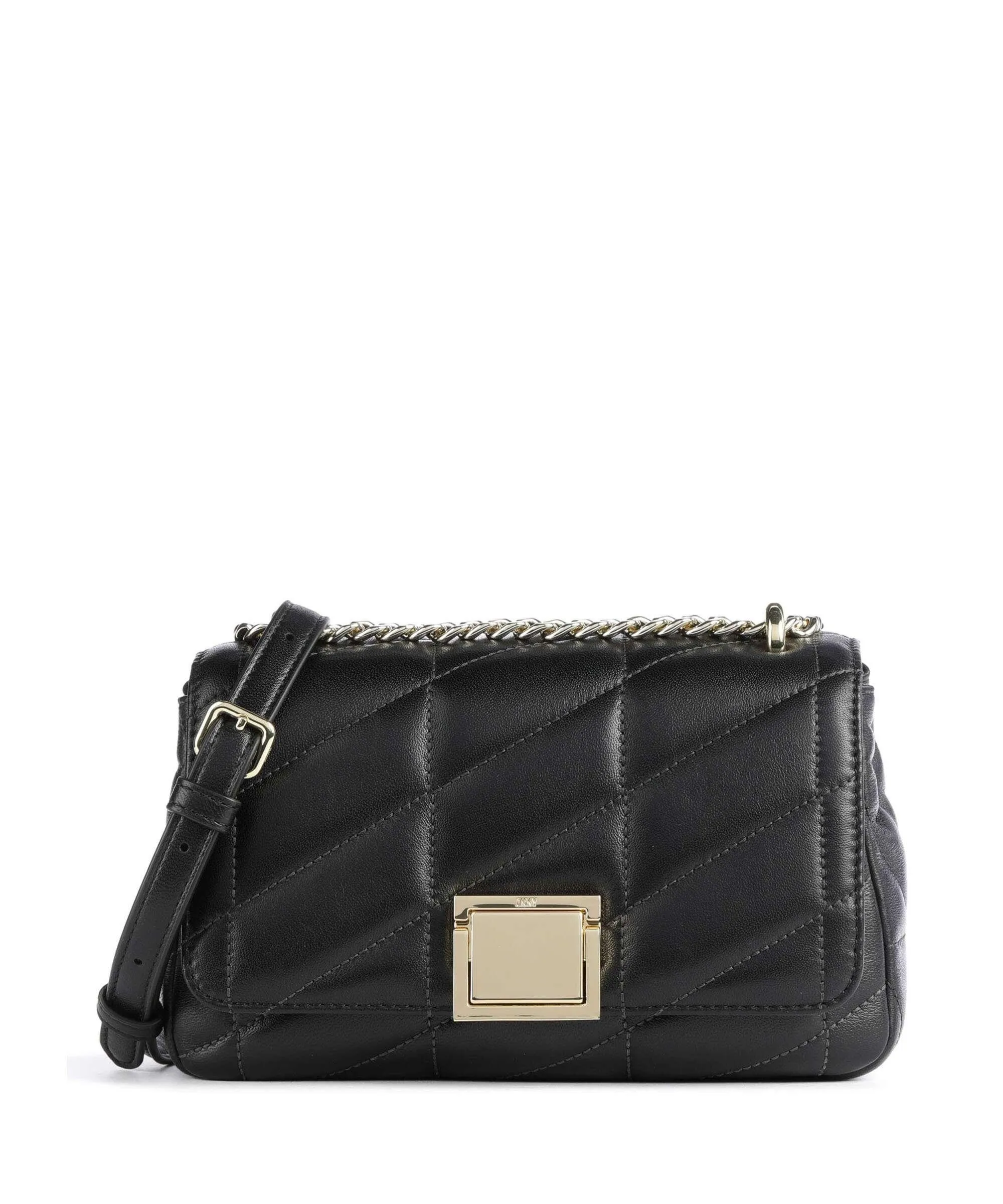 DKNY Beau Borsa a spalla cuoio di agnello nero  
