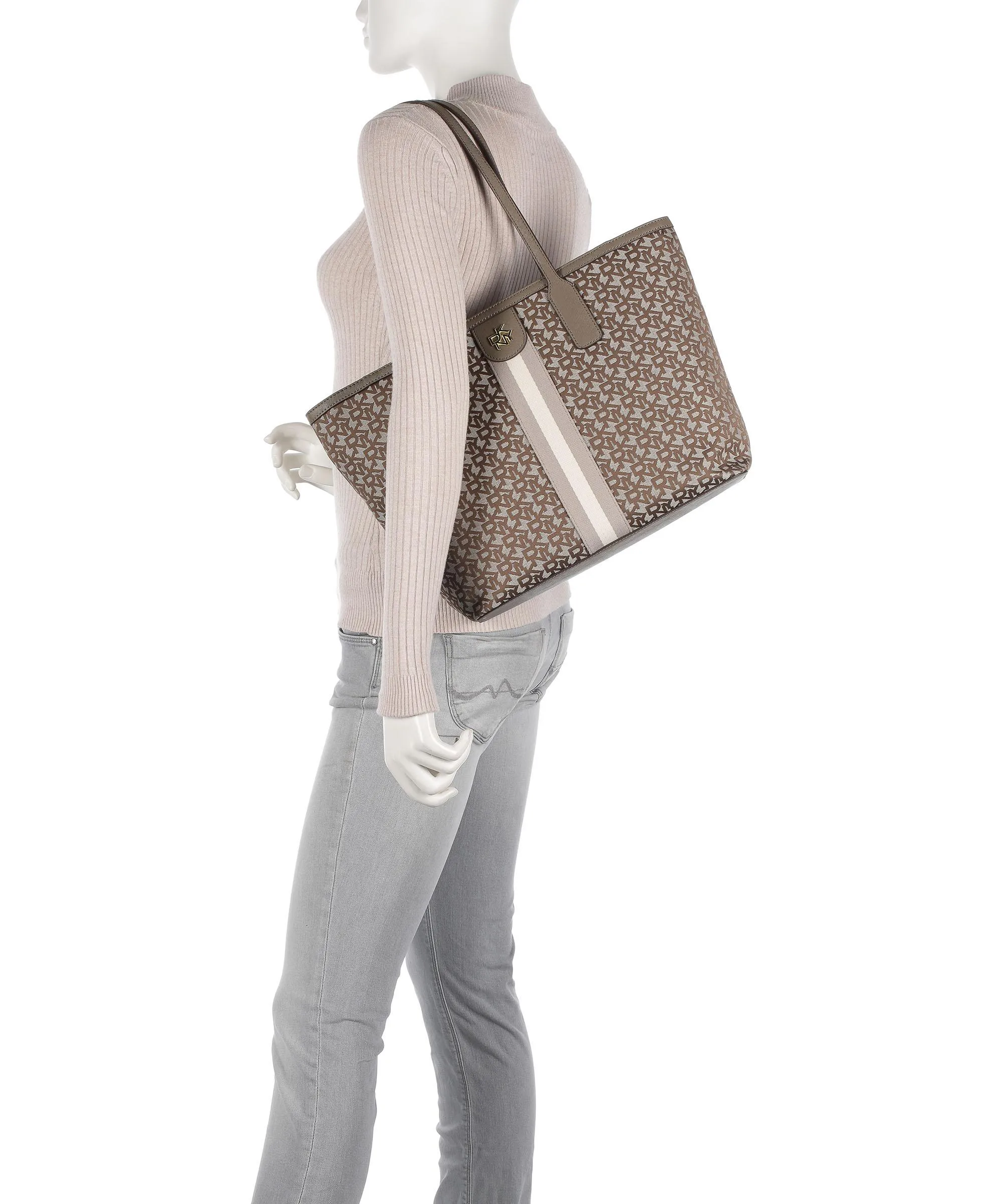  DKNY Carol Borsa shopper poliestere beige/marrone  