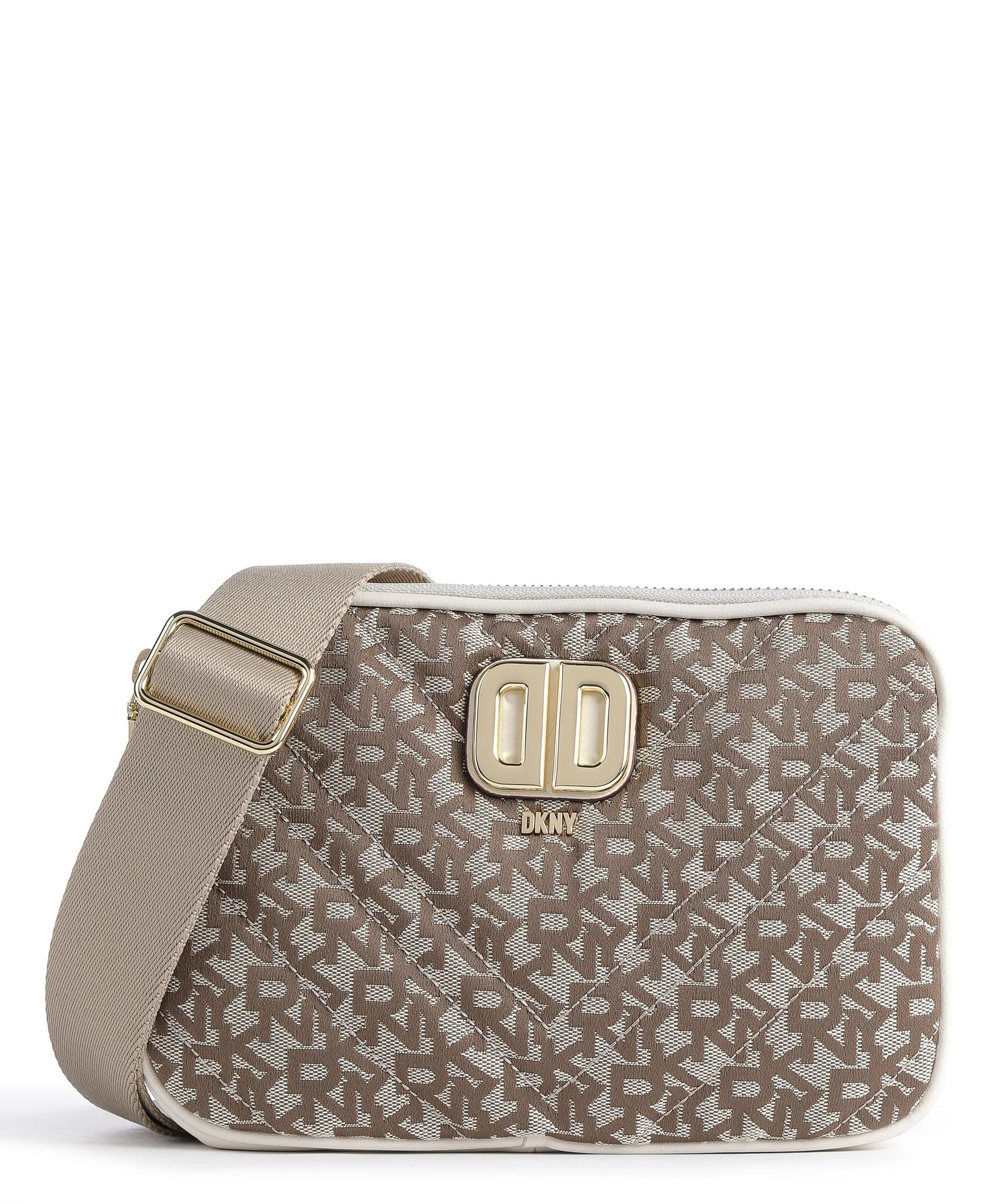  DKNY Delphine Borsa a tracolla poliestere, cuoio di agnello avorio/marrone  