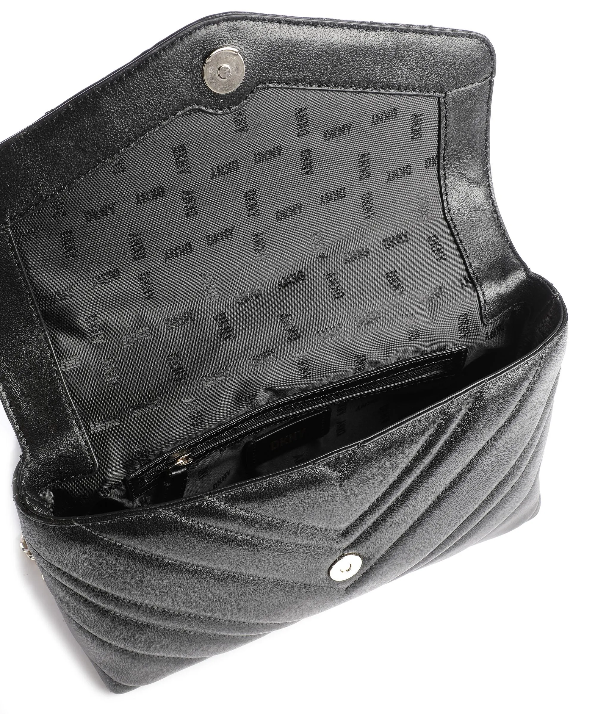  DKNY Madison Borsa a spalla cuoio di agnello nero  