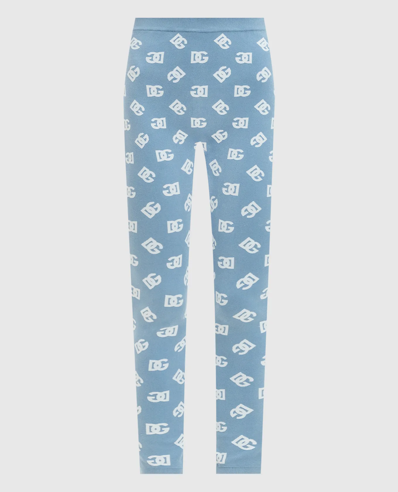 Dolce&Gabbana Leggings blu con fantasia logo FXI13TJFMGT