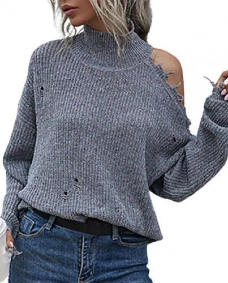 Dolcevita Pullover Maglione Batwing Manica Lunga Maglieria Maglioni Aut