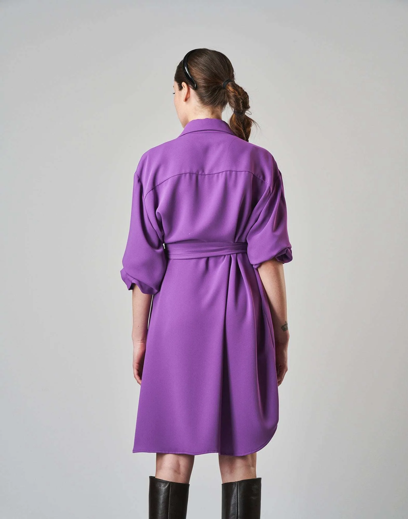 DOUUOD Abito camicia in cady