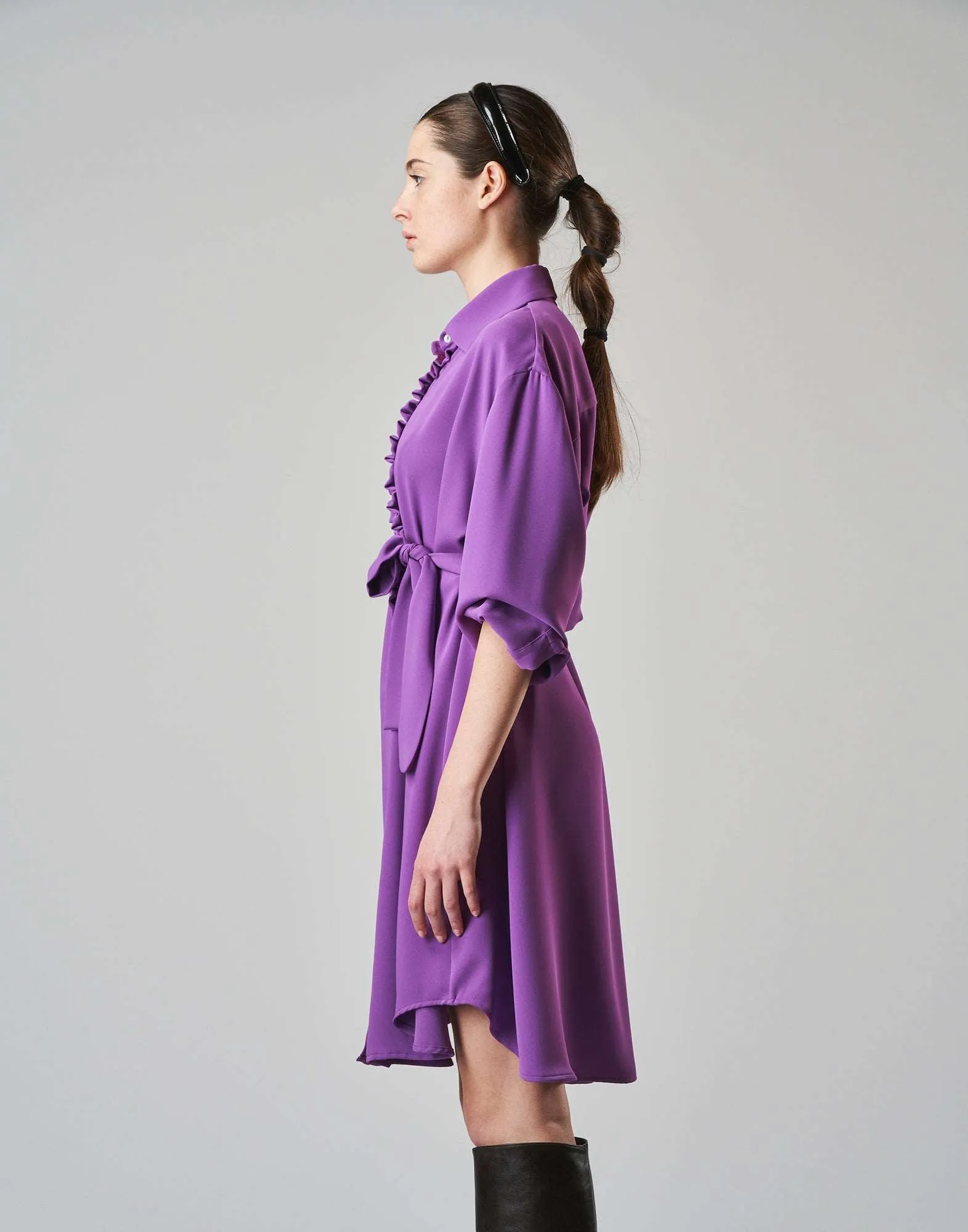 DOUUOD Abito camicia in cady