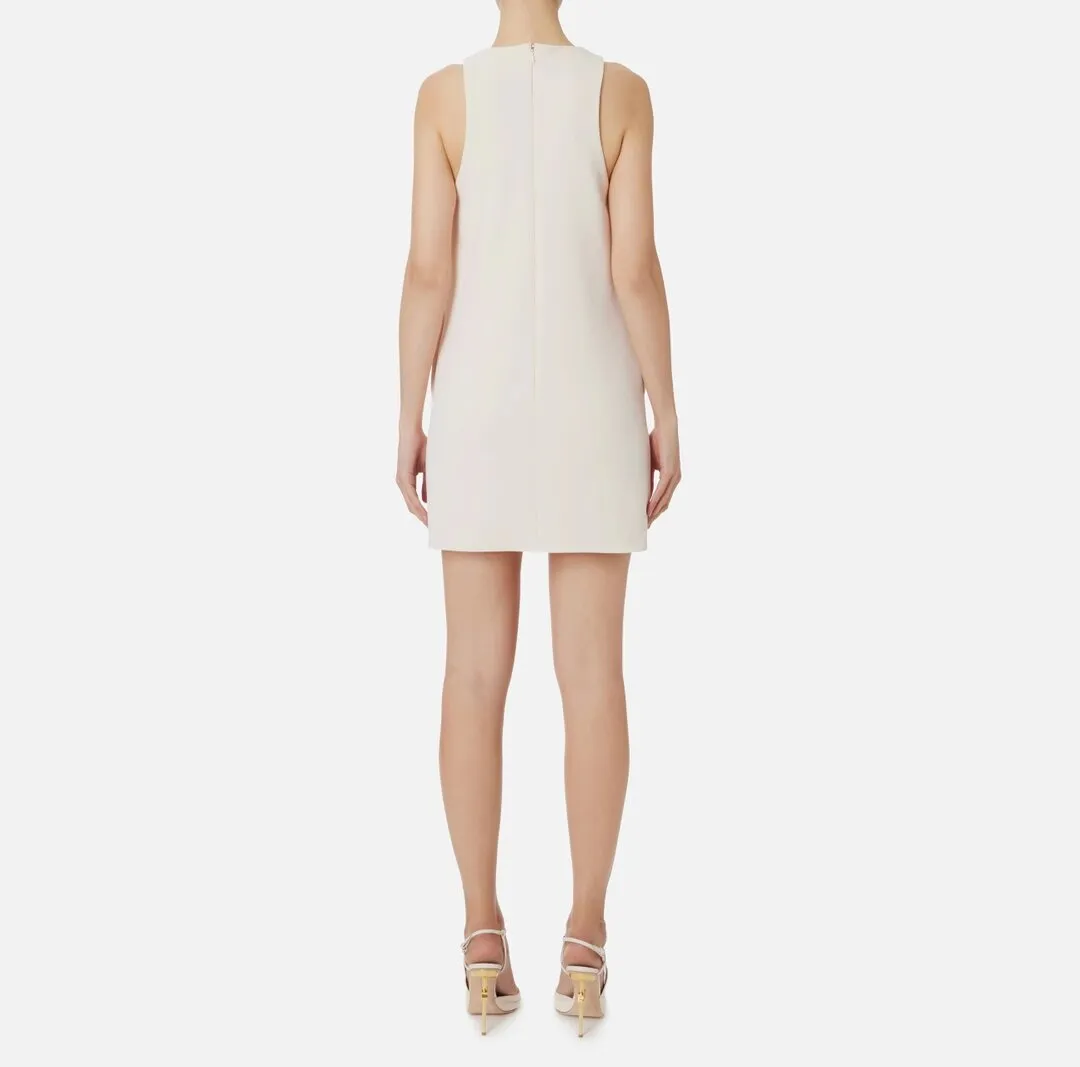 ELISABETTA FRANCHI Miniabito in crêpe stretch con foulard sullo scollo