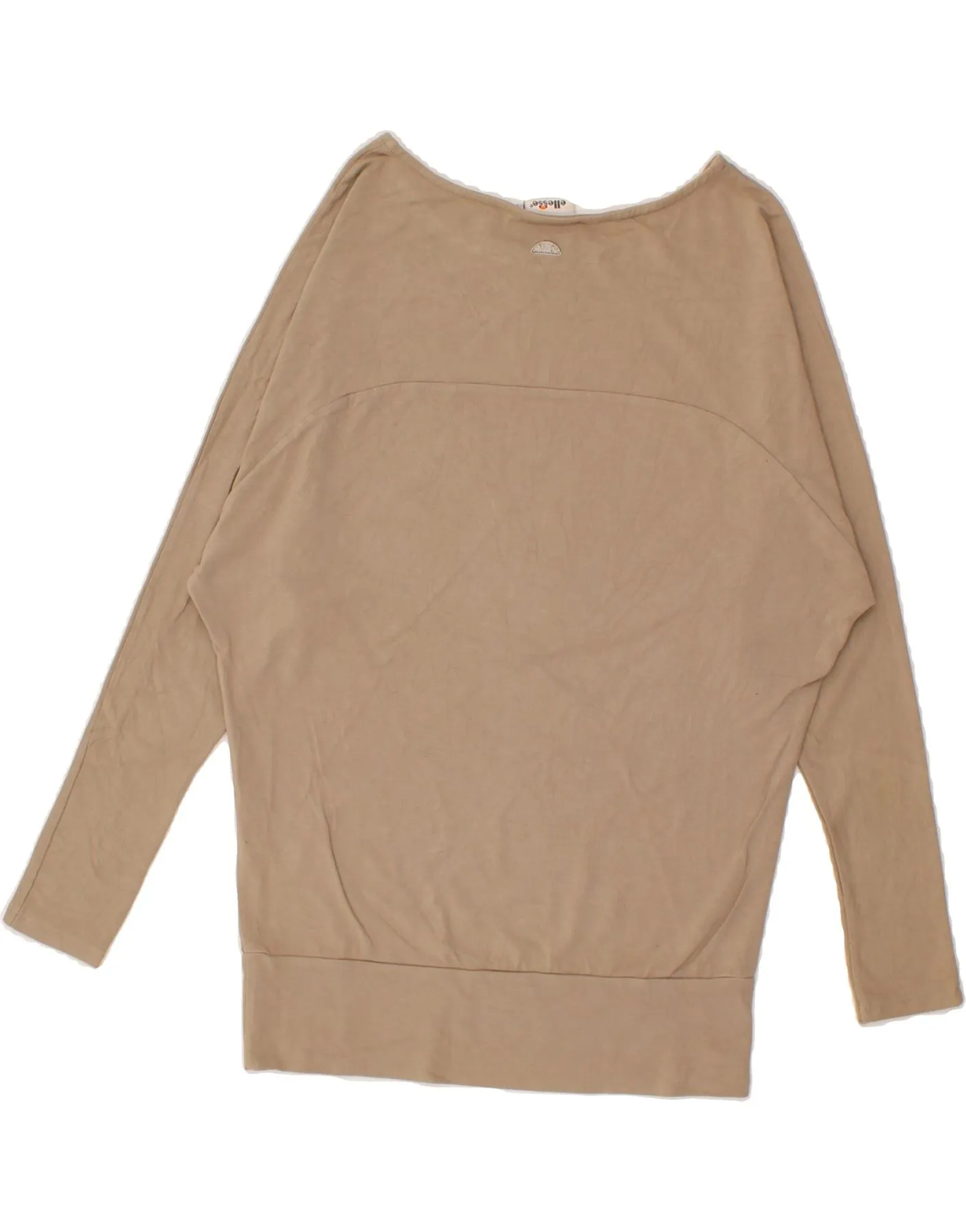 ELLESSE Womens 3/4 Sleeve Sweatshirt Jumper UK 14 Medium Beige Viscose