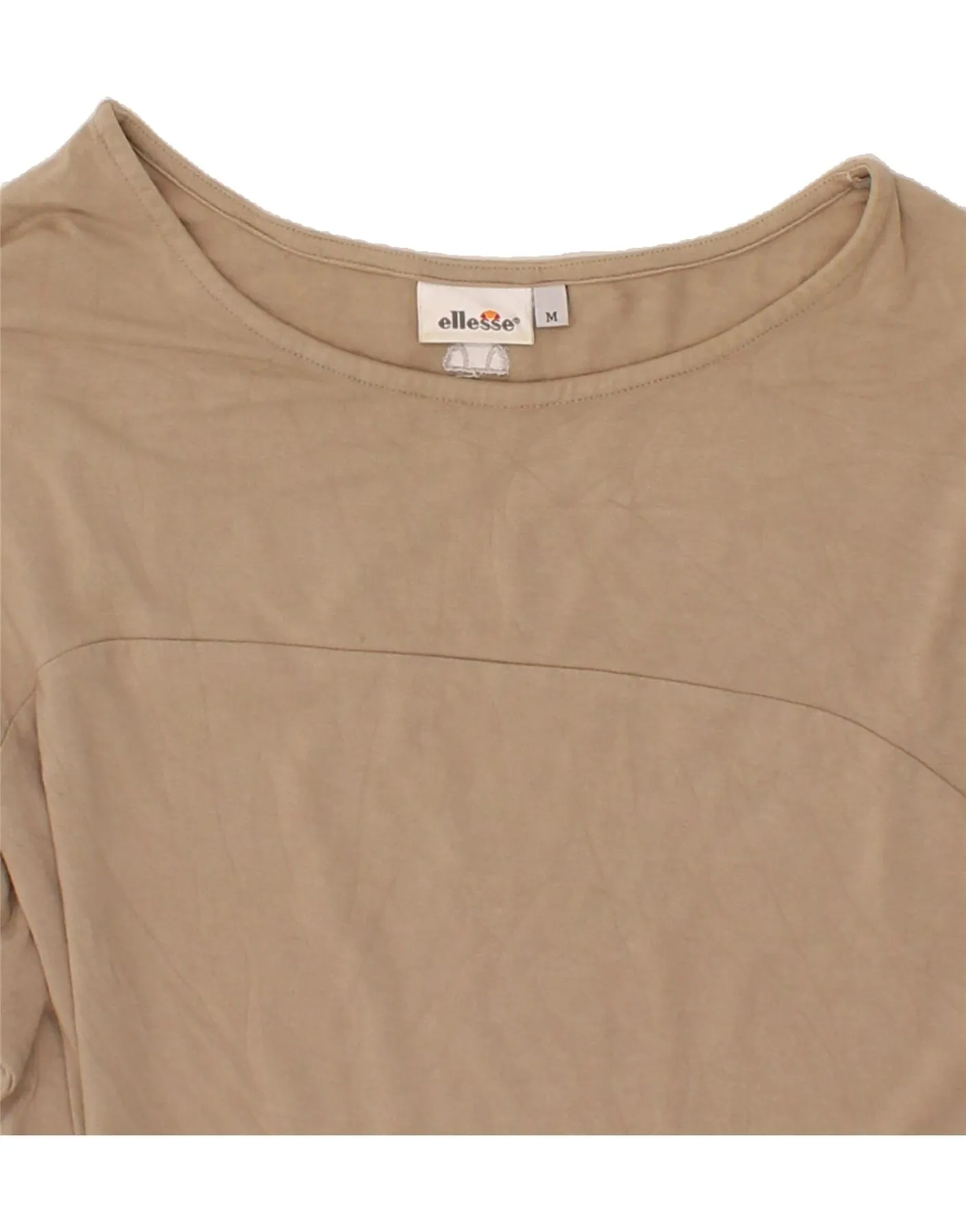 ELLESSE Womens 3/4 Sleeve Sweatshirt Jumper UK 14 Medium Beige Viscose