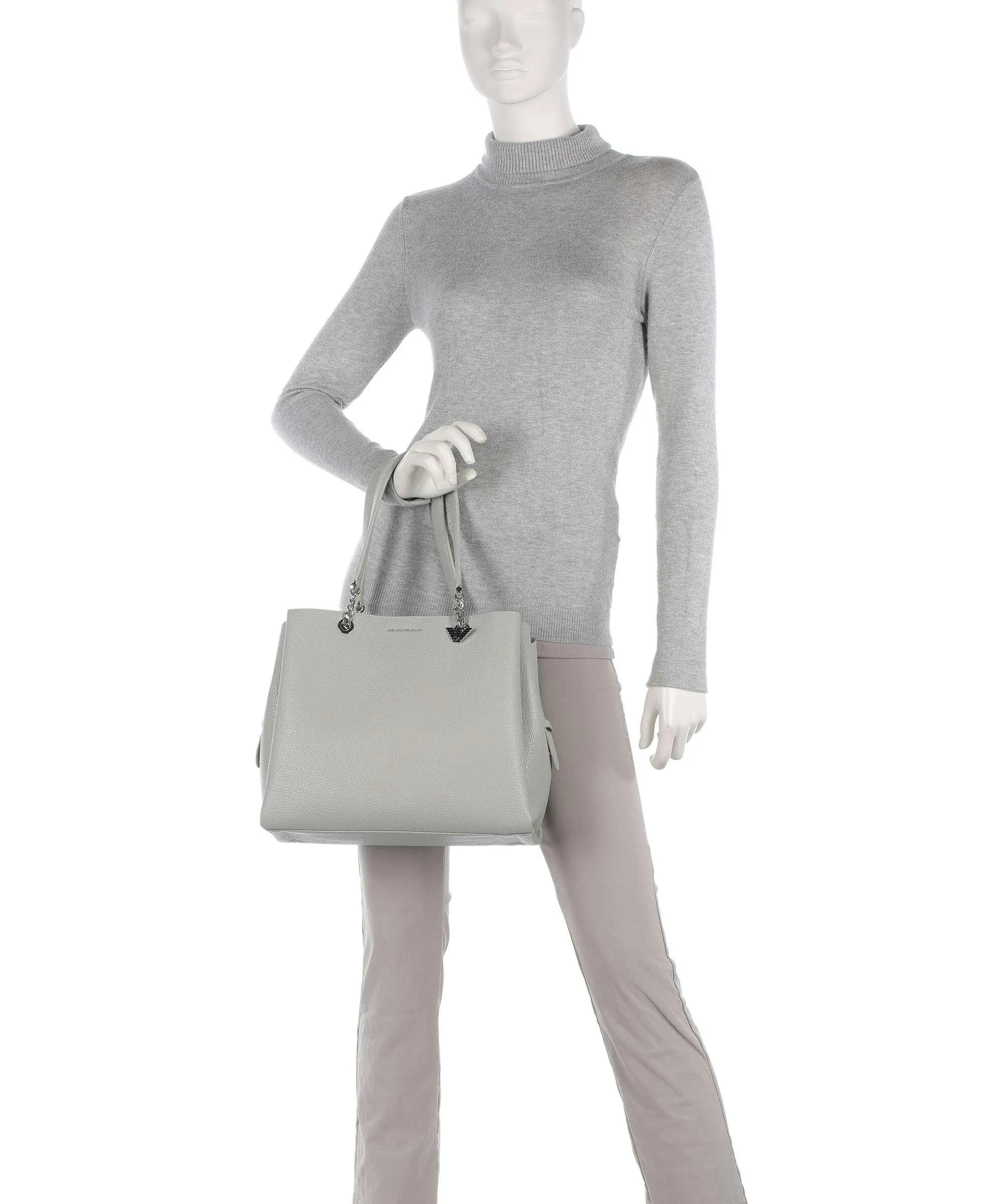 Emporio Armani Annie Borsa shopper pelle sintetica grigio  
