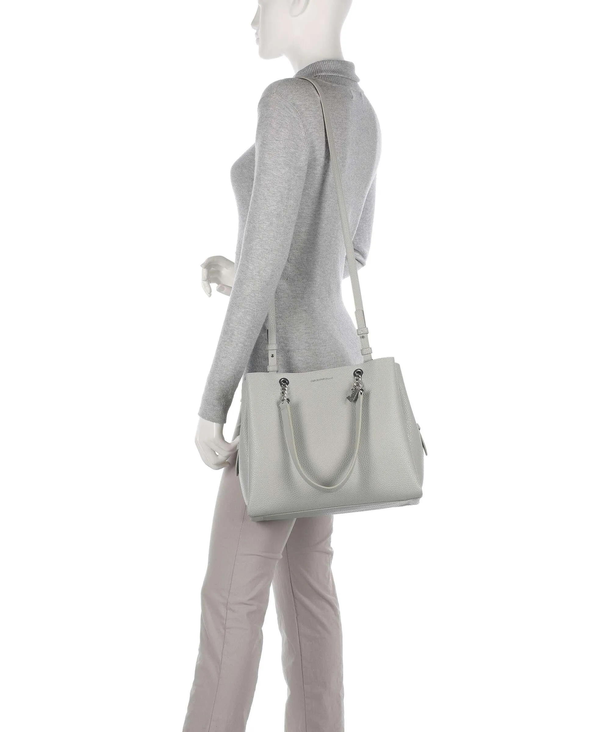  Emporio Armani Annie Borsa shopper pelle sintetica grigio  