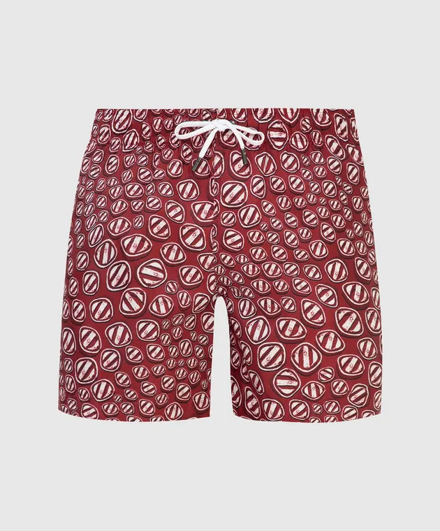 Ermenegildo Zegna Boxer mare stampati bordeaux N7B541360