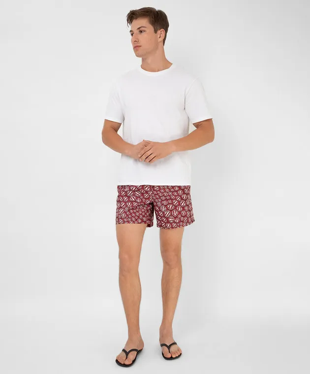 Ermenegildo Zegna Boxer mare stampati bordeaux N7B541360