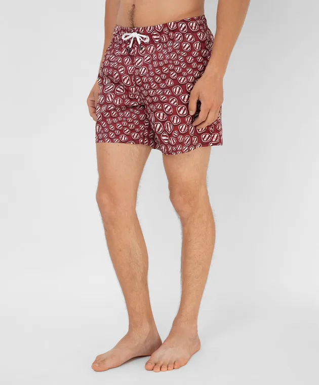 Ermenegildo Zegna Boxer mare stampati bordeaux N7B541360