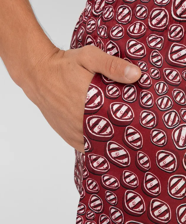 Ermenegildo Zegna Boxer mare stampati bordeaux N7B541360