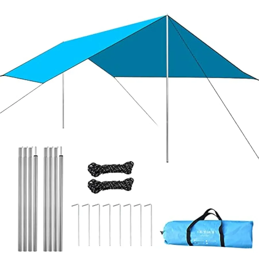 ERYUE Tenda da Campeggio,Tenda da Campeggio Tenda a baldacchino Protezione Tenda da Pioggia Tenda Parasole Coperta da Picnic per