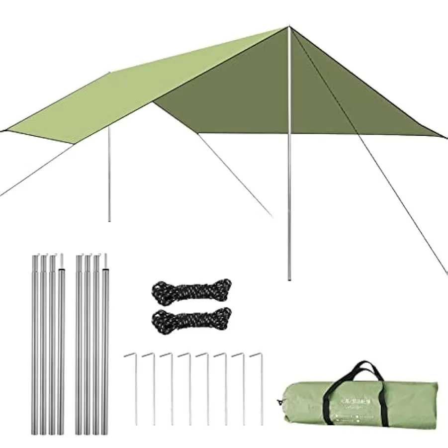 ERYUE Tenda da Campeggio,Tenda da Campeggio Tenda a baldacchino Protezione Tenda da Pioggia Tenda Parasole Coperta da Picnic per