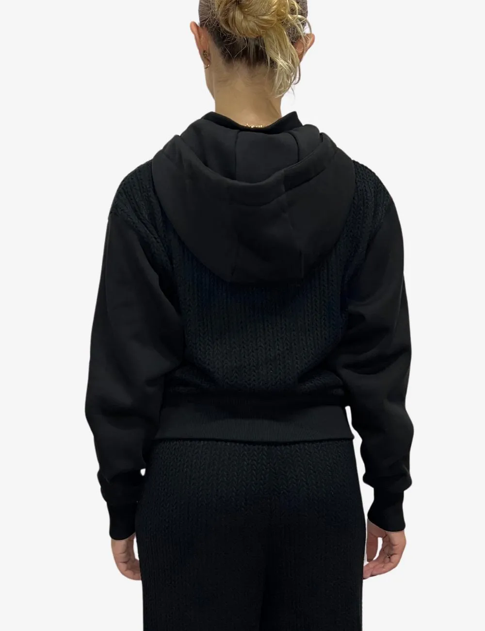 Felpa Colmar full zip con cappuccio in maglia intrecciata donna