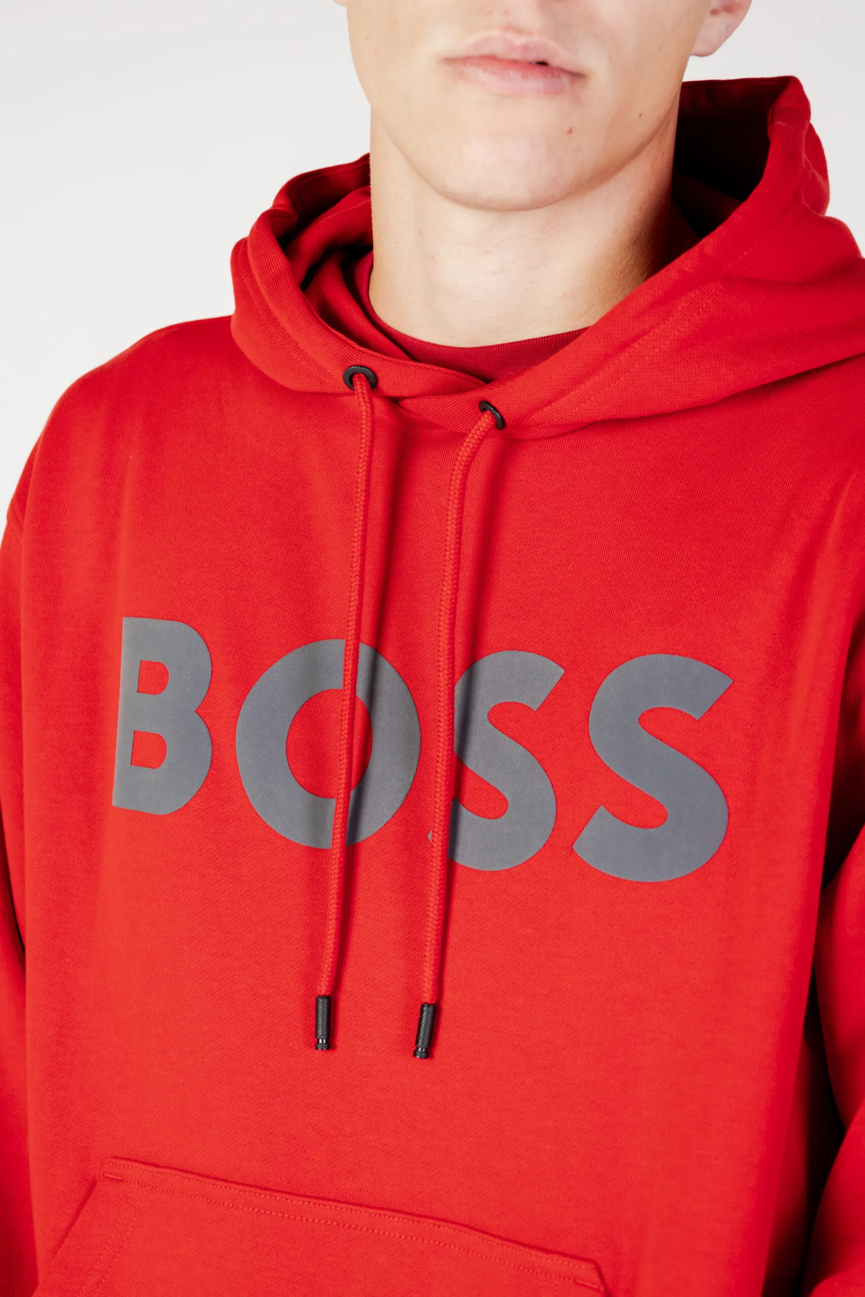 Felpa con cappuccio Boss WEBASICHOOD Rosso