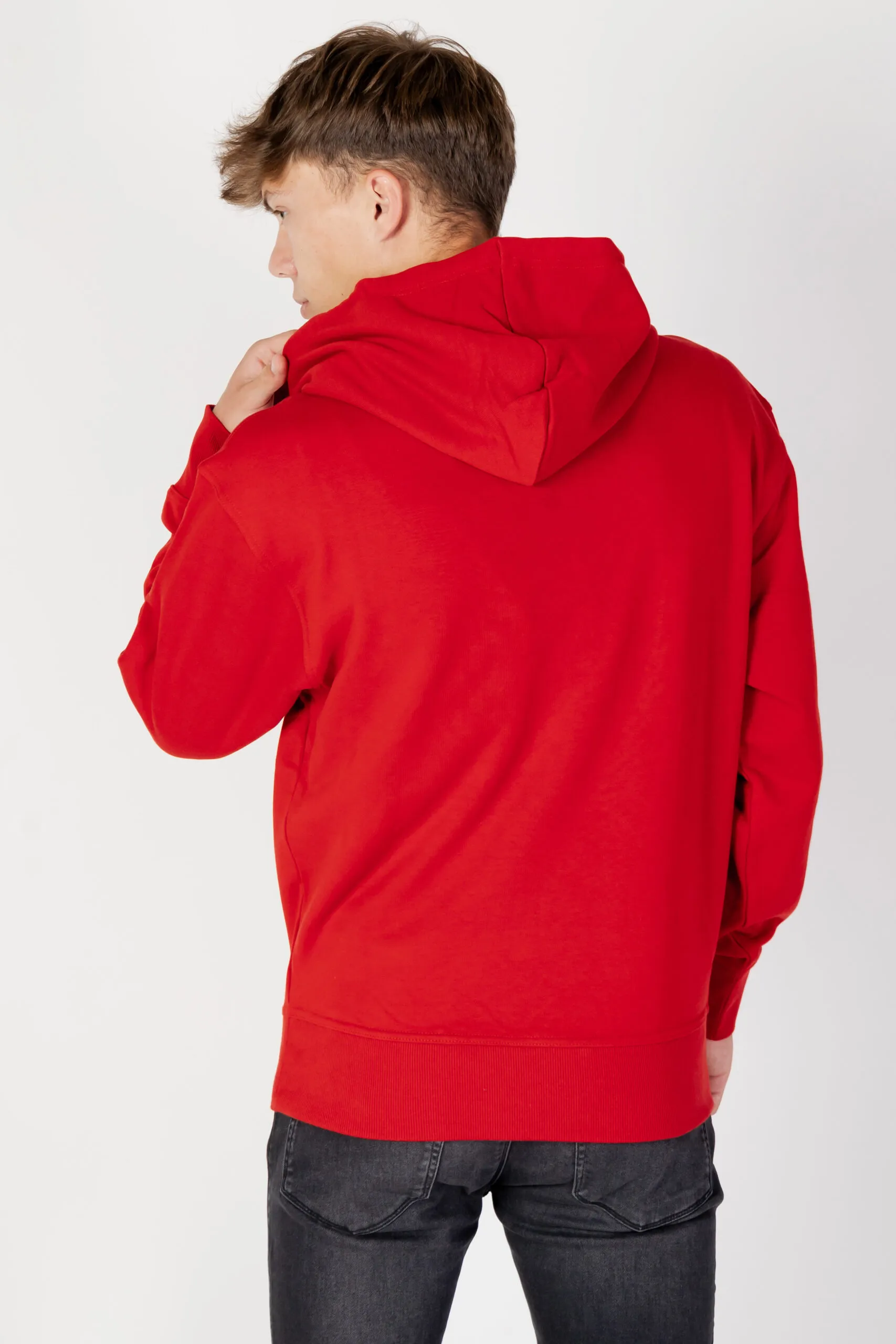 Felpa con cappuccio Boss WEBASICHOOD Rosso