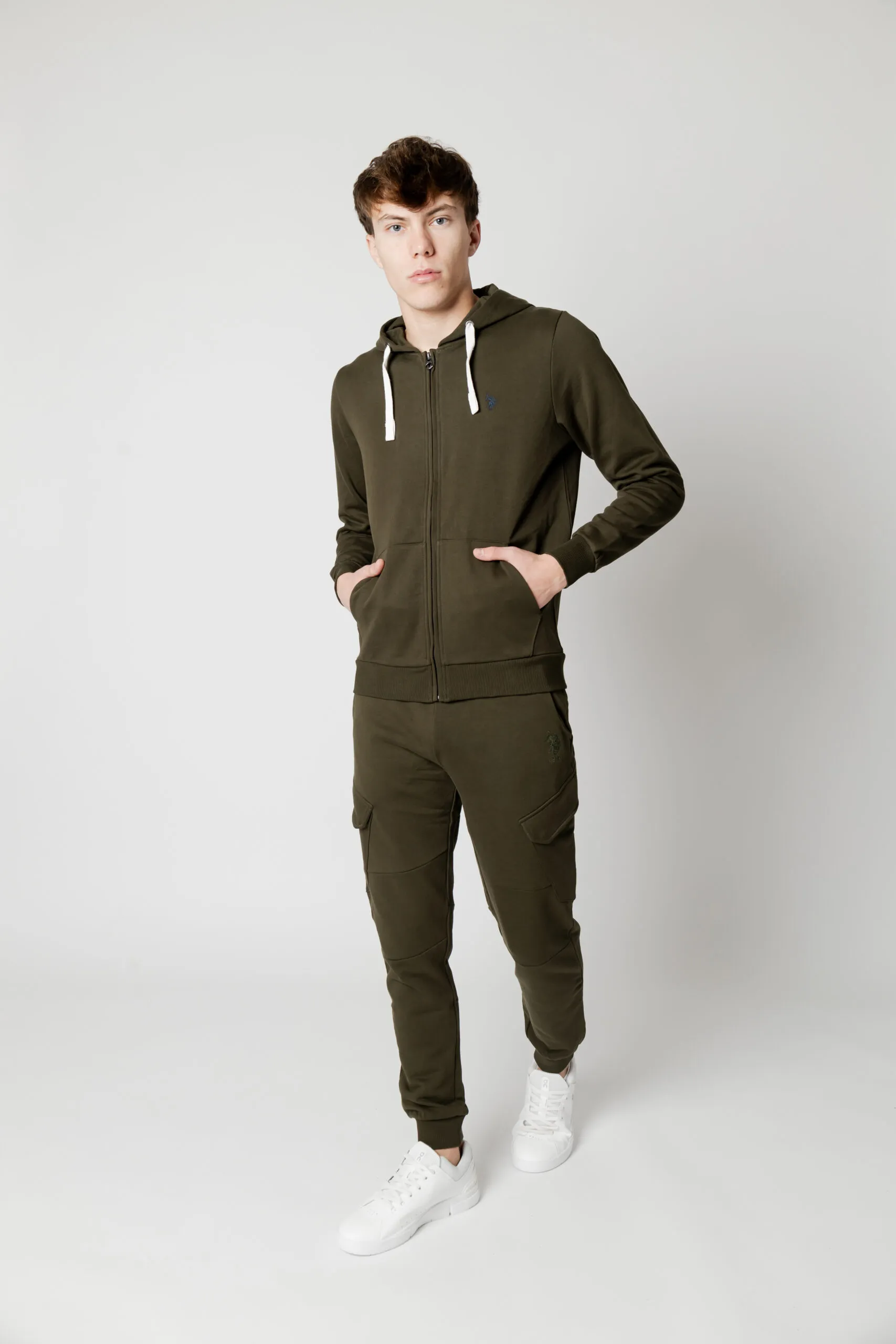 Felpa con cappuccio U.s. Polo Assn. LUKE EH33 Verde Oliva