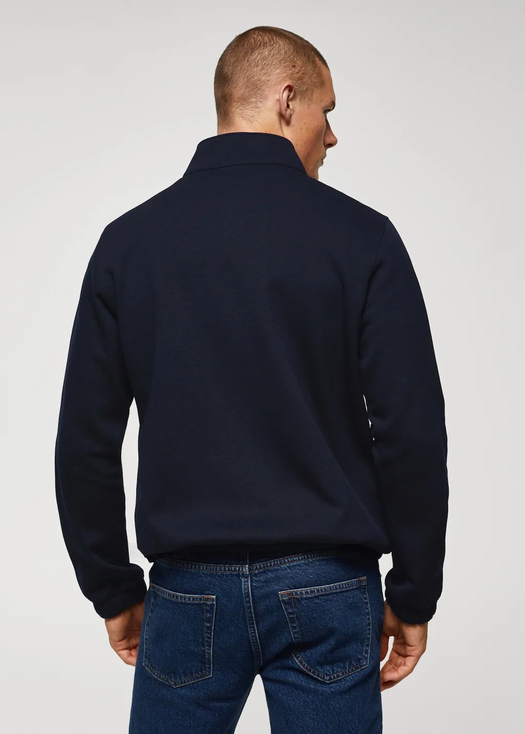 Felpa cotone collo zip