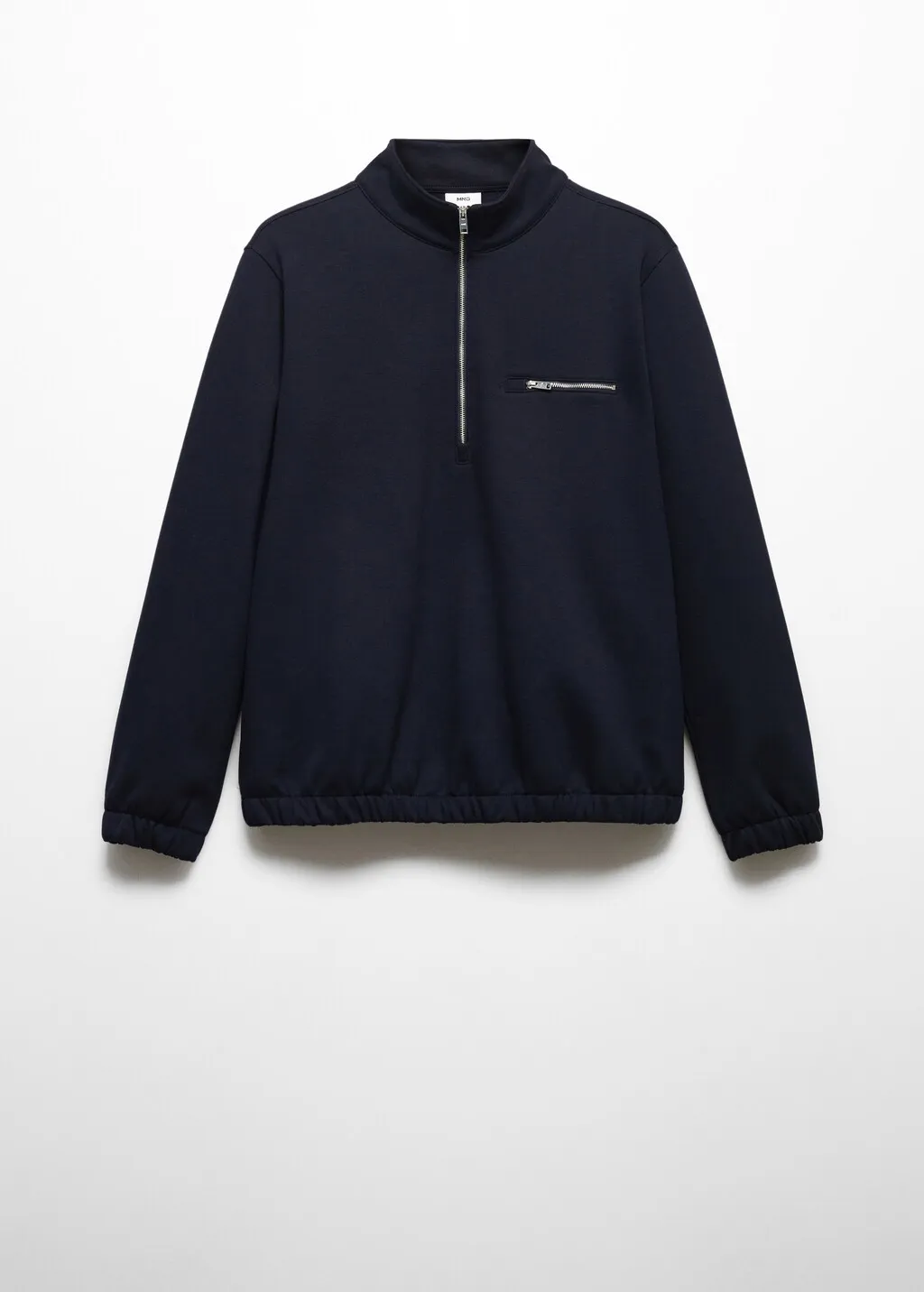 Felpa cotone collo zip