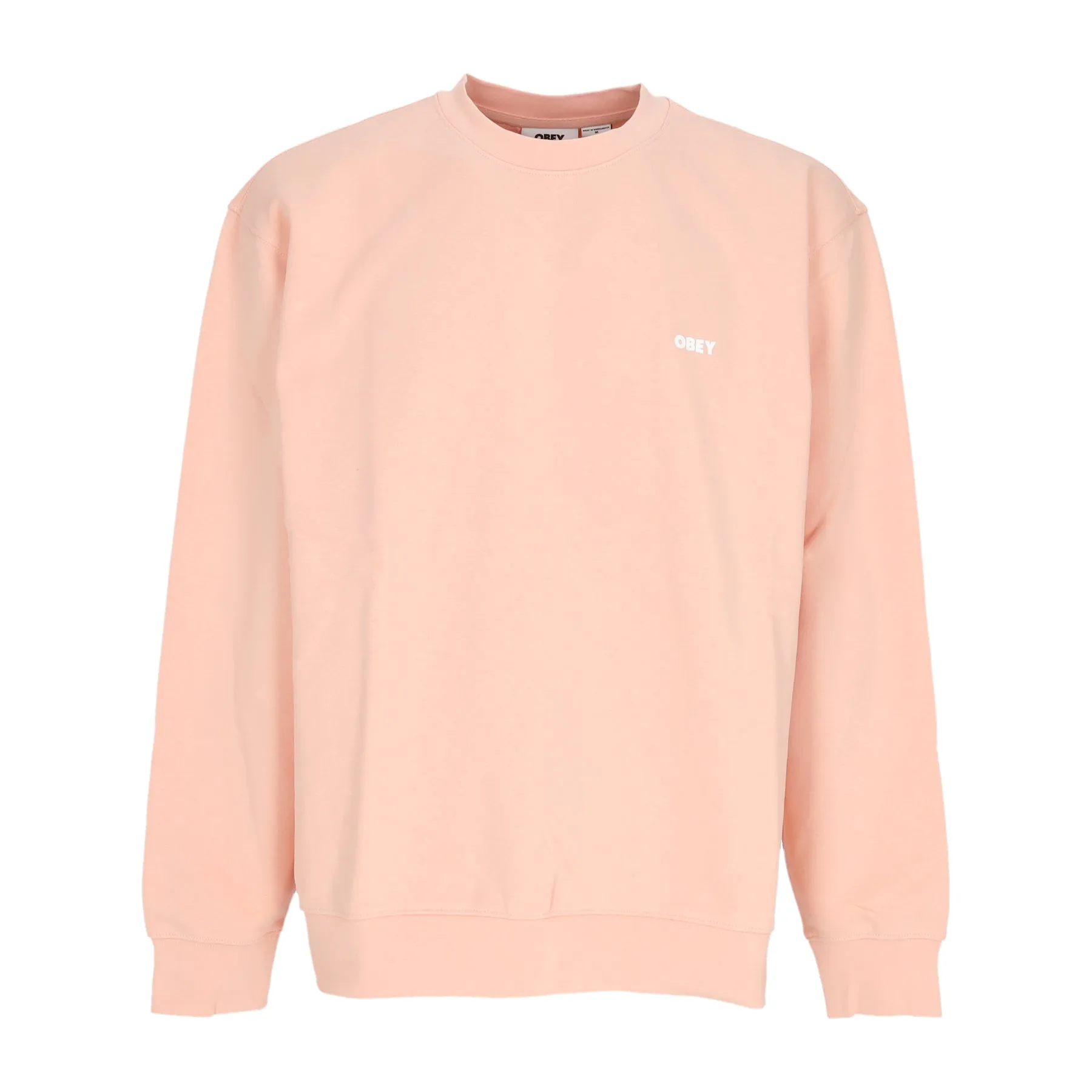 Felpa Leggera Girocollo Uomo Bold Box Fit Premium Crew Fleece Peach Parfait