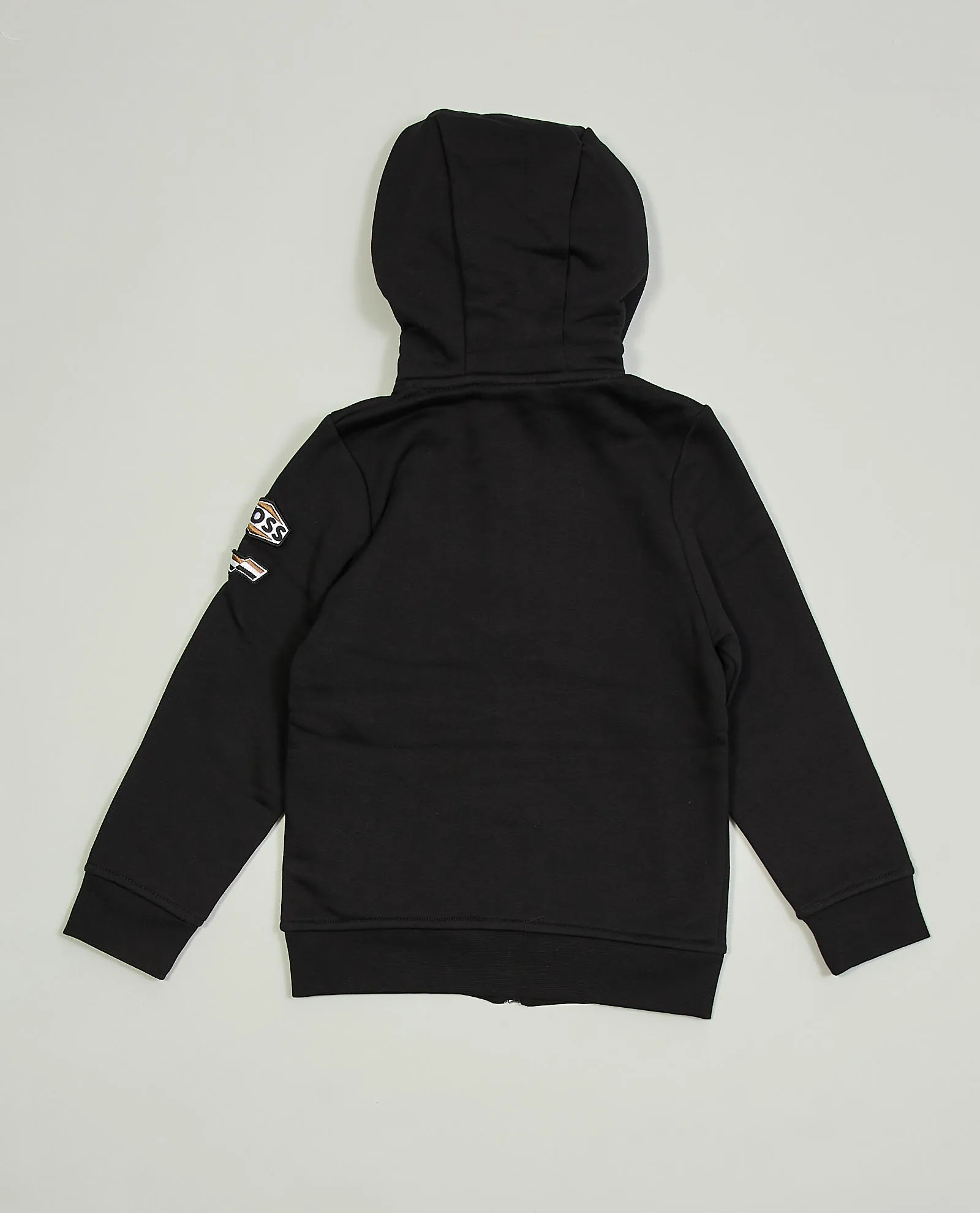 Felpa nera bambino Boss con cappuccio