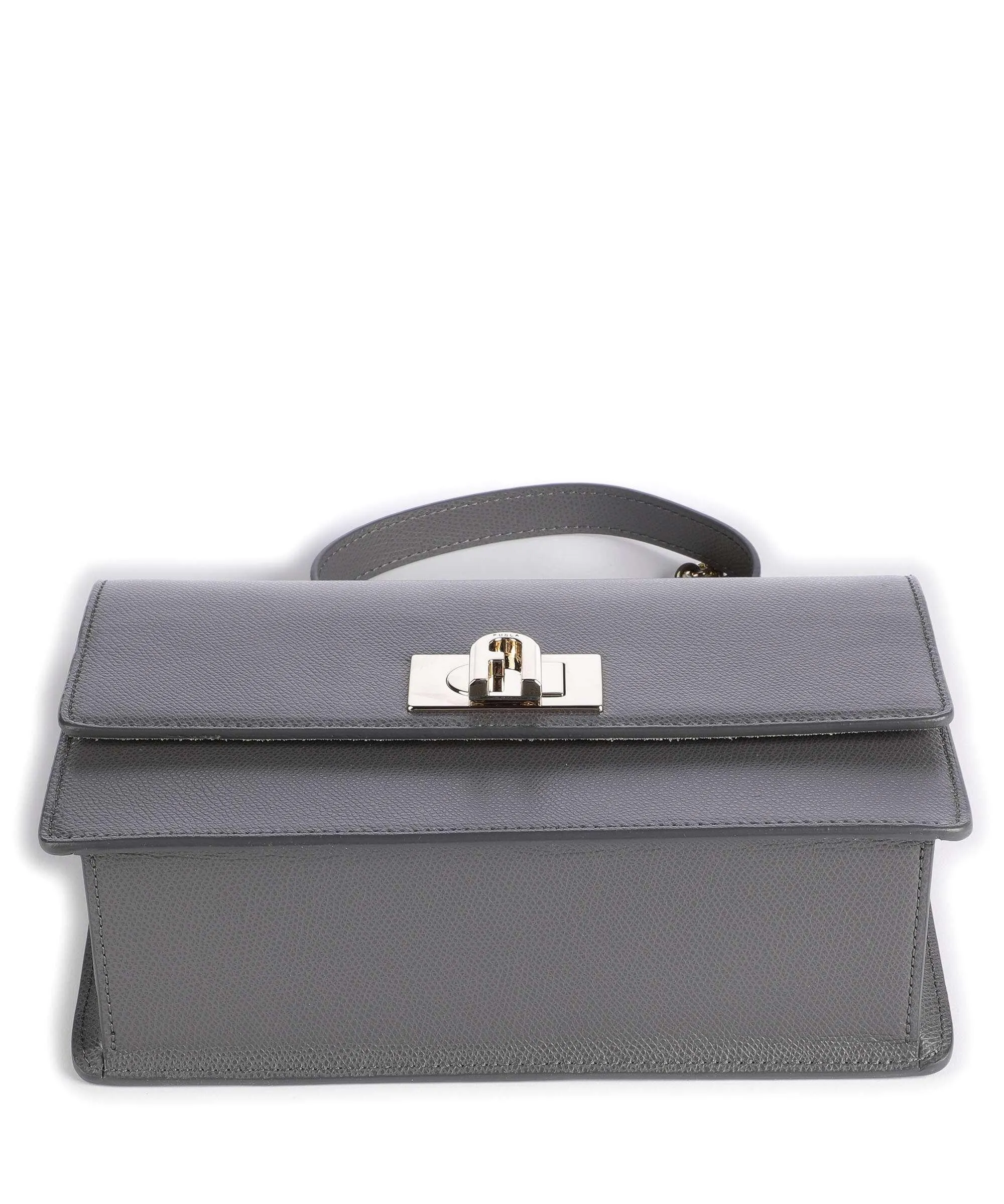  Furla 1927 S Borsa a spalla pelle granulata grigio scuro  